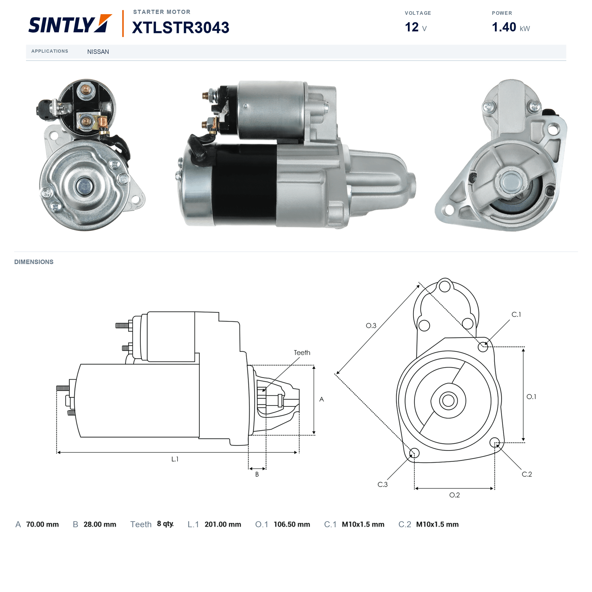Starter XTLSTR3043