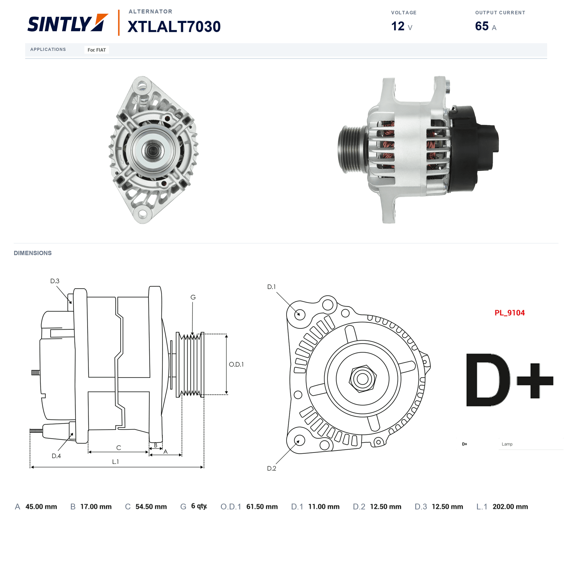 Alternator XTLALT7030