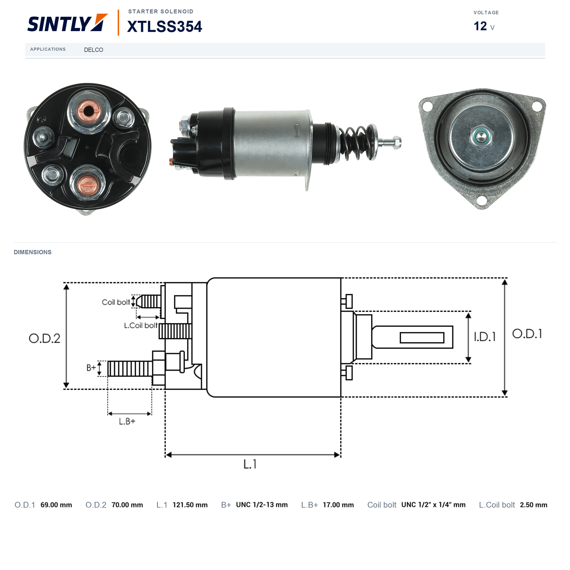 Starter Solenoid XTLSS354