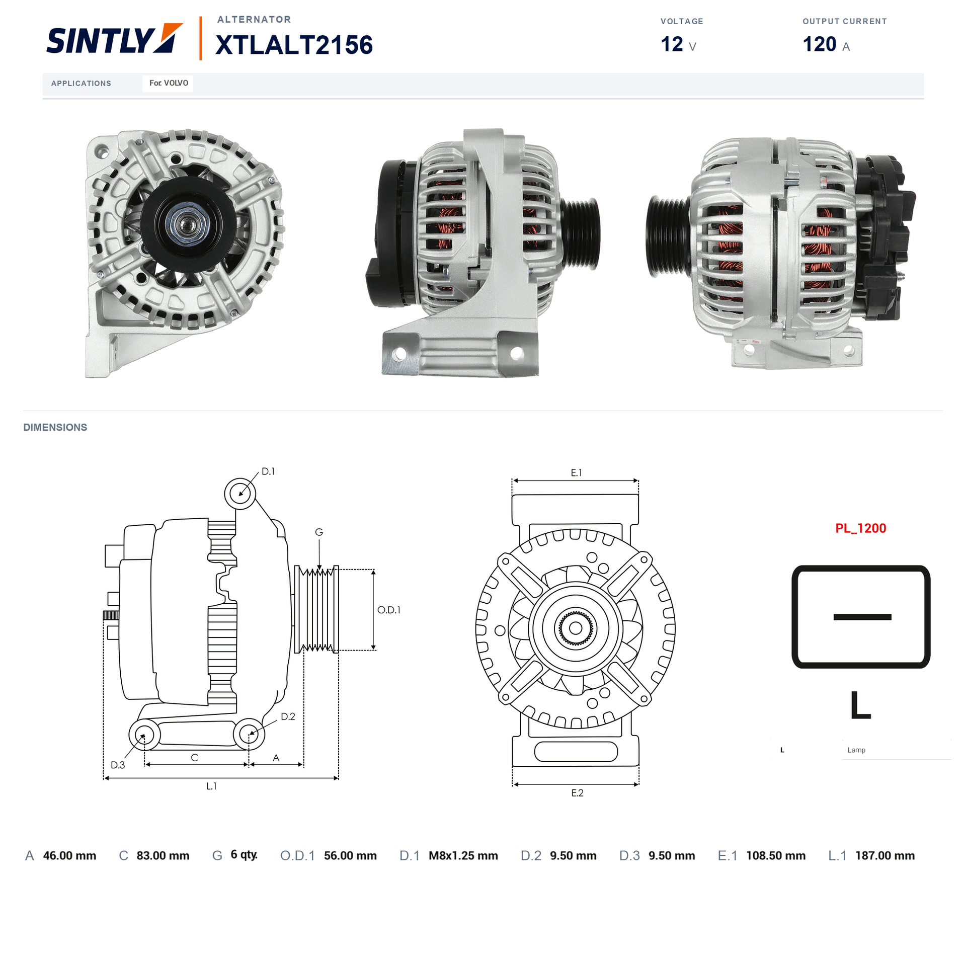 Alternator XTLALT2156