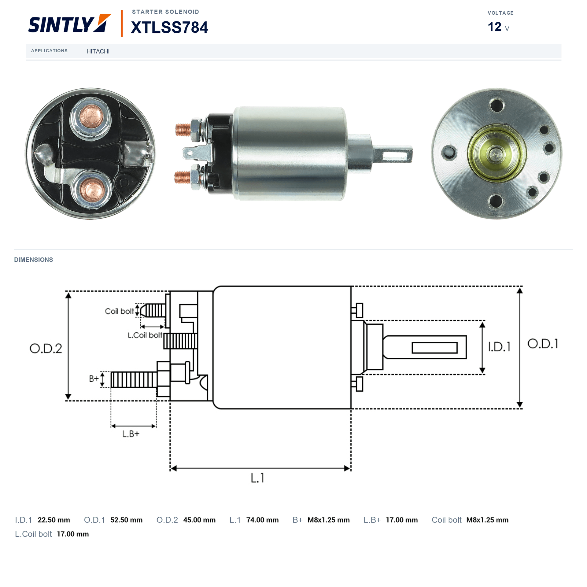 Starter Solenoid XTLSS784