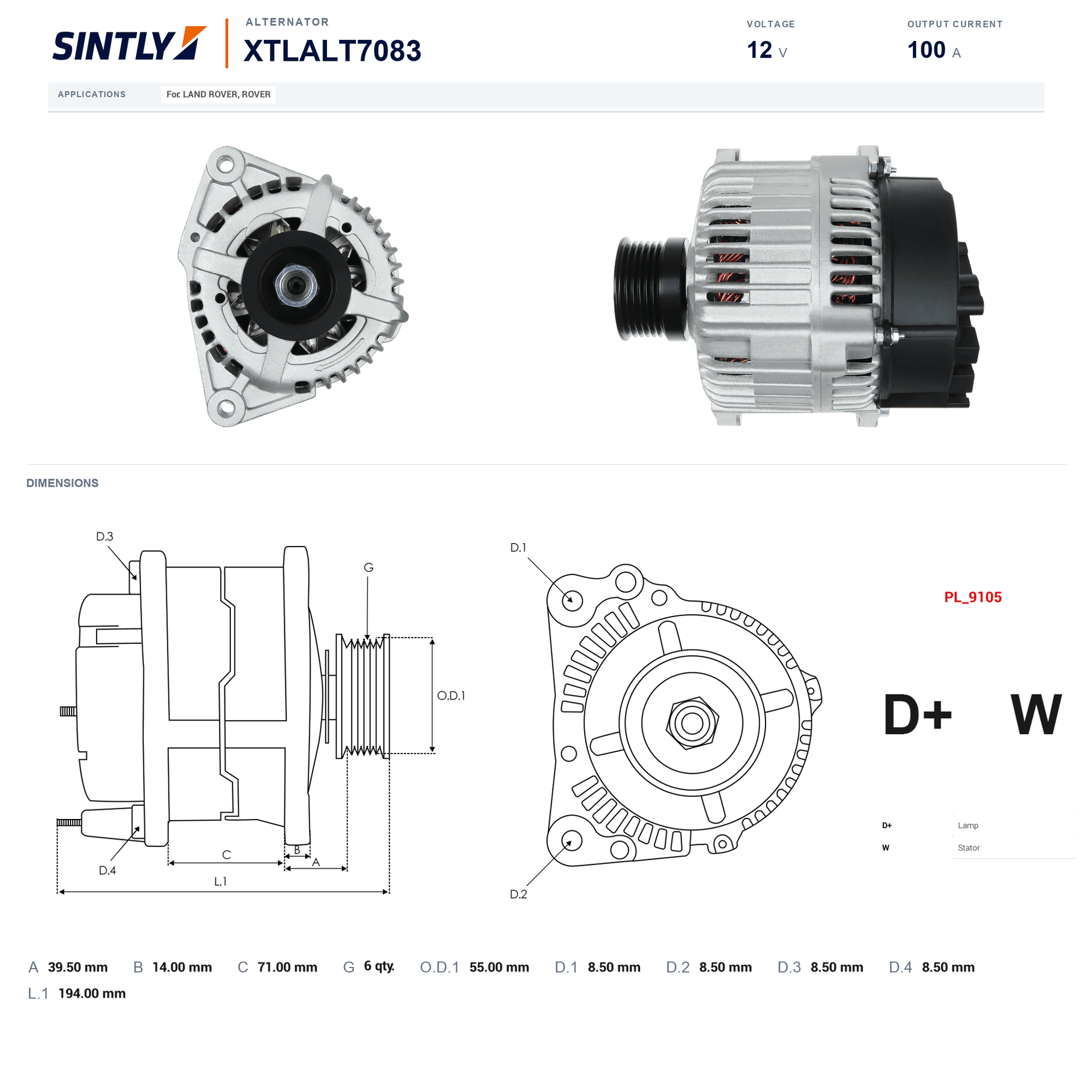 Alternator XTLALT7083
