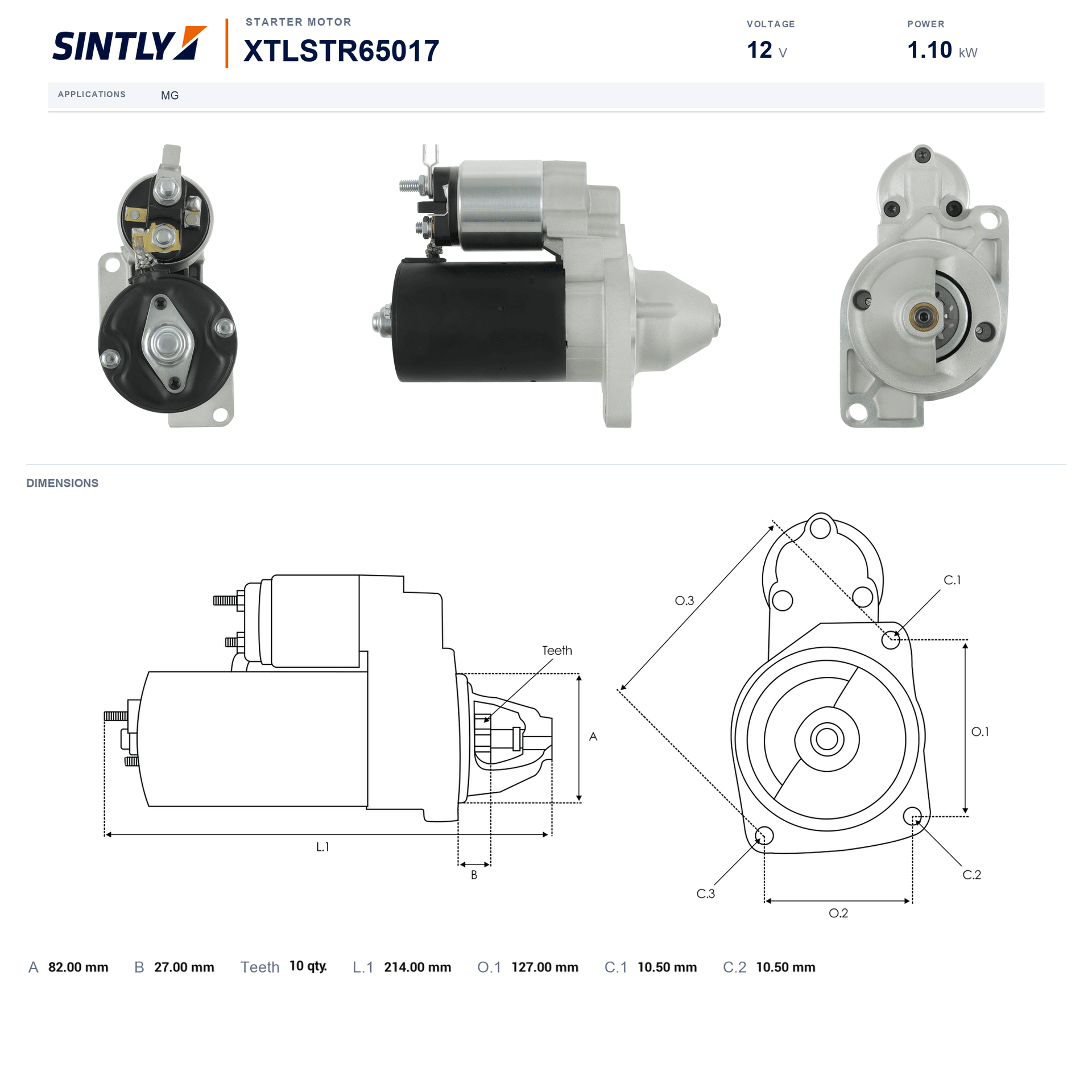 Starter XTLSTR65017