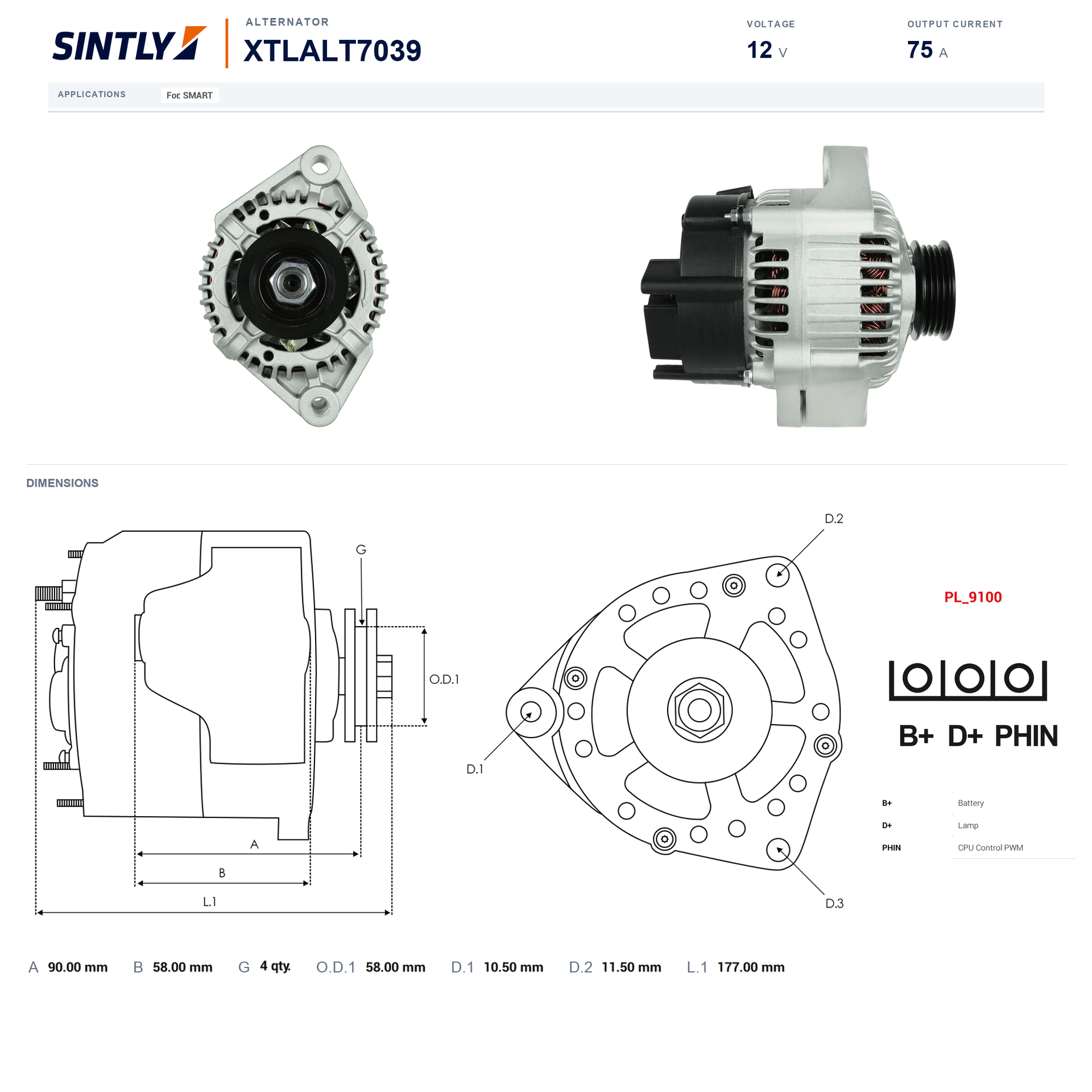 Alternator XTLALT7039