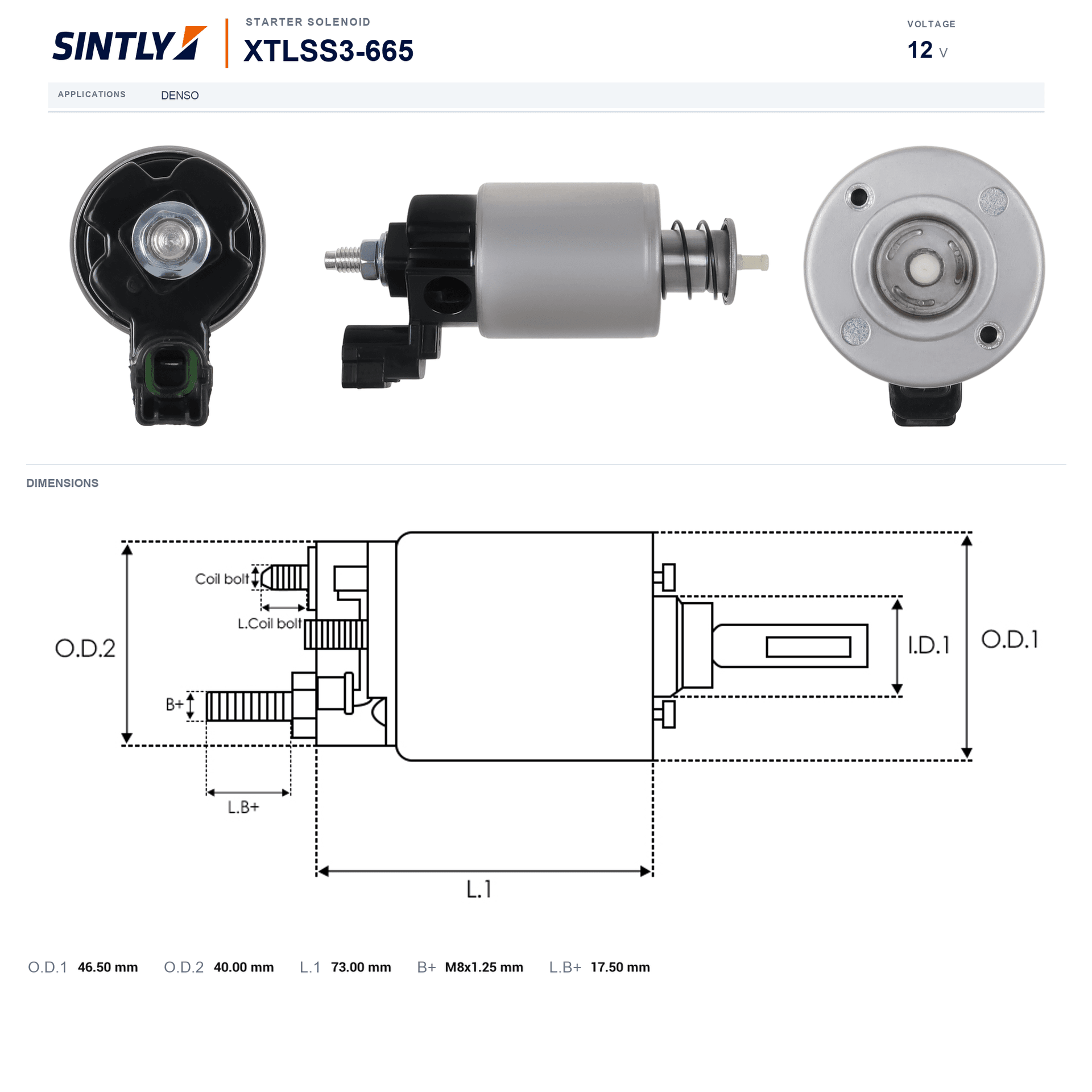 Starter Solenoid XTLSS3-665