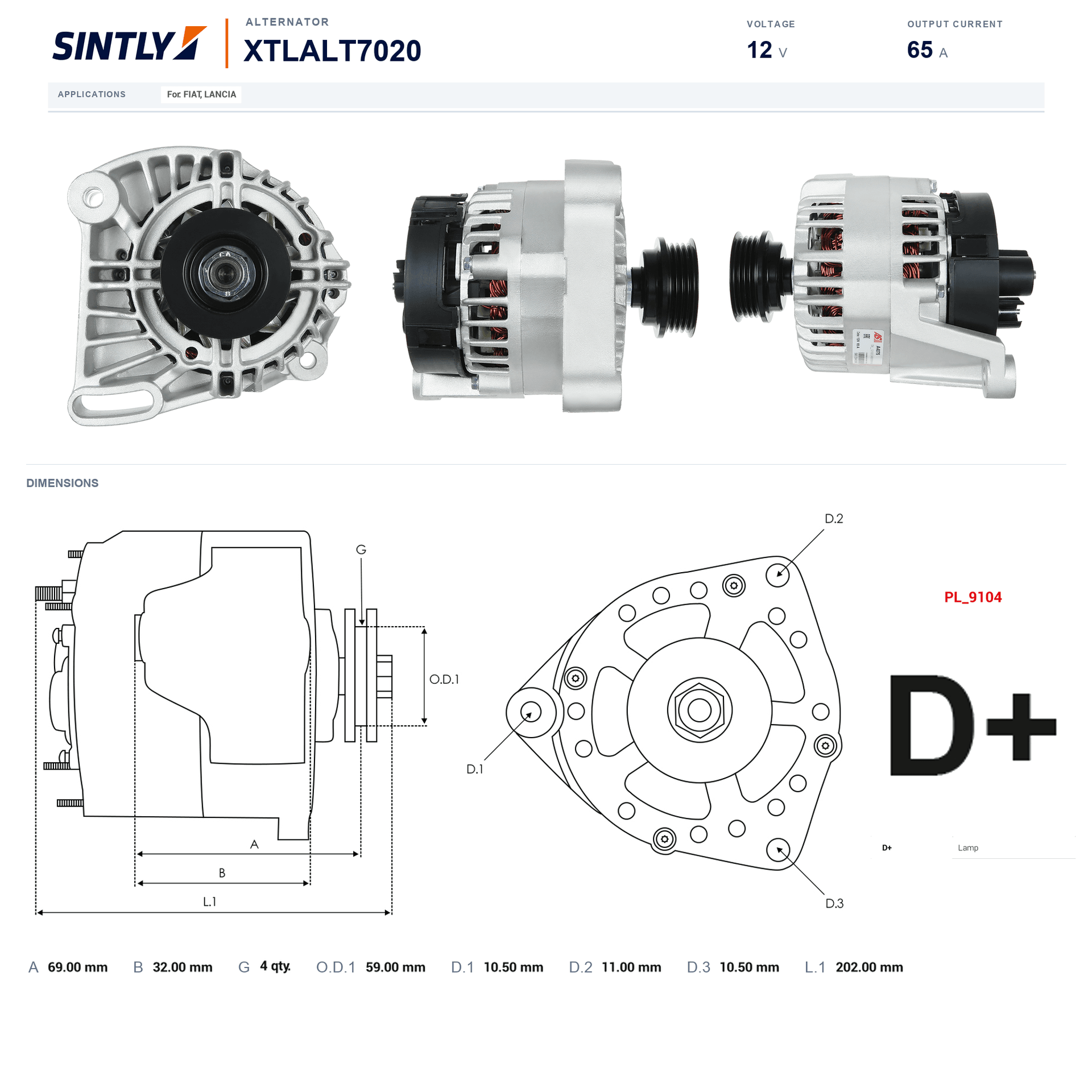 Alternator XTLALT7020