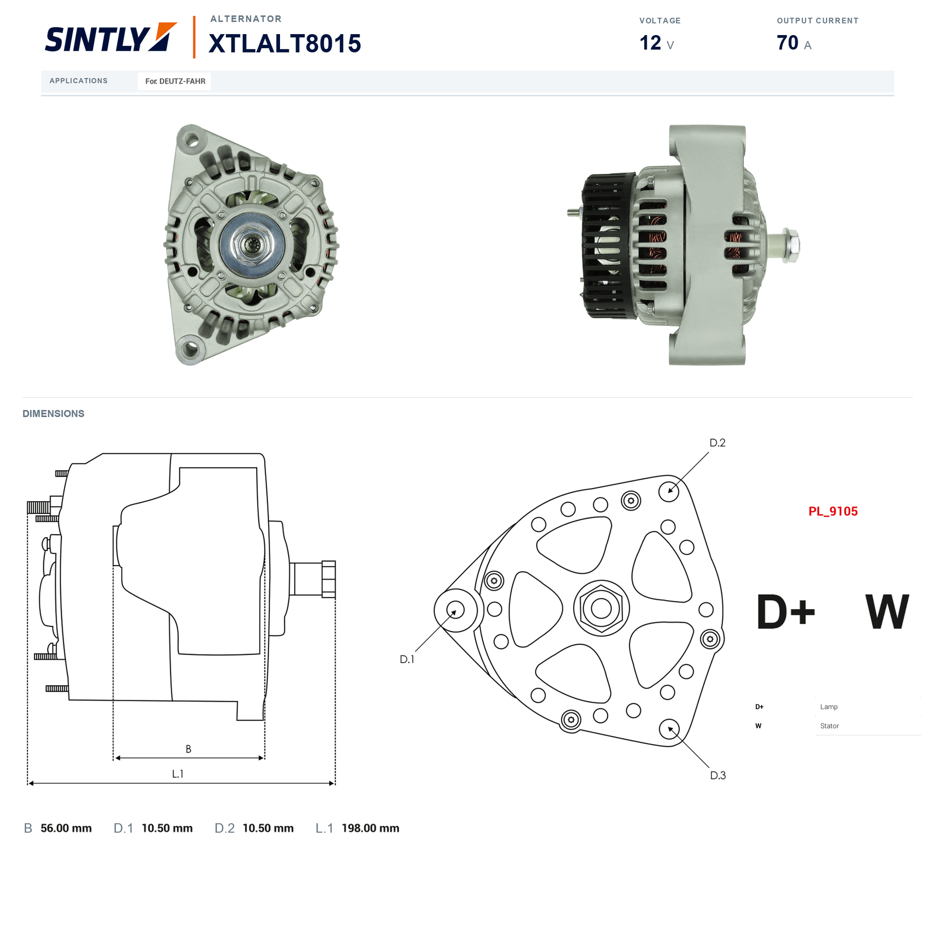 Alternator XTLALT8015