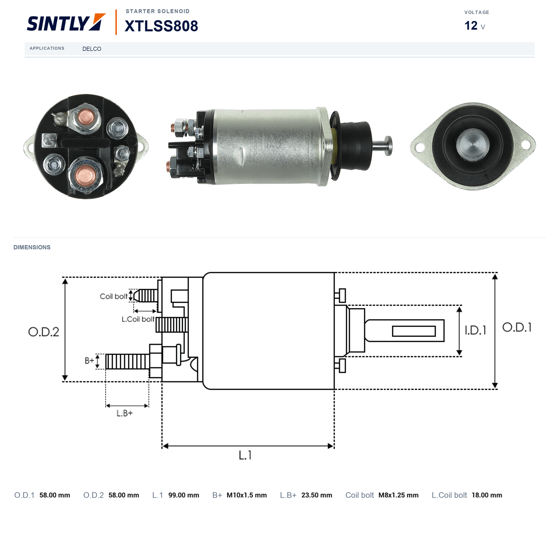 Starter Solenoid XTLSS808
