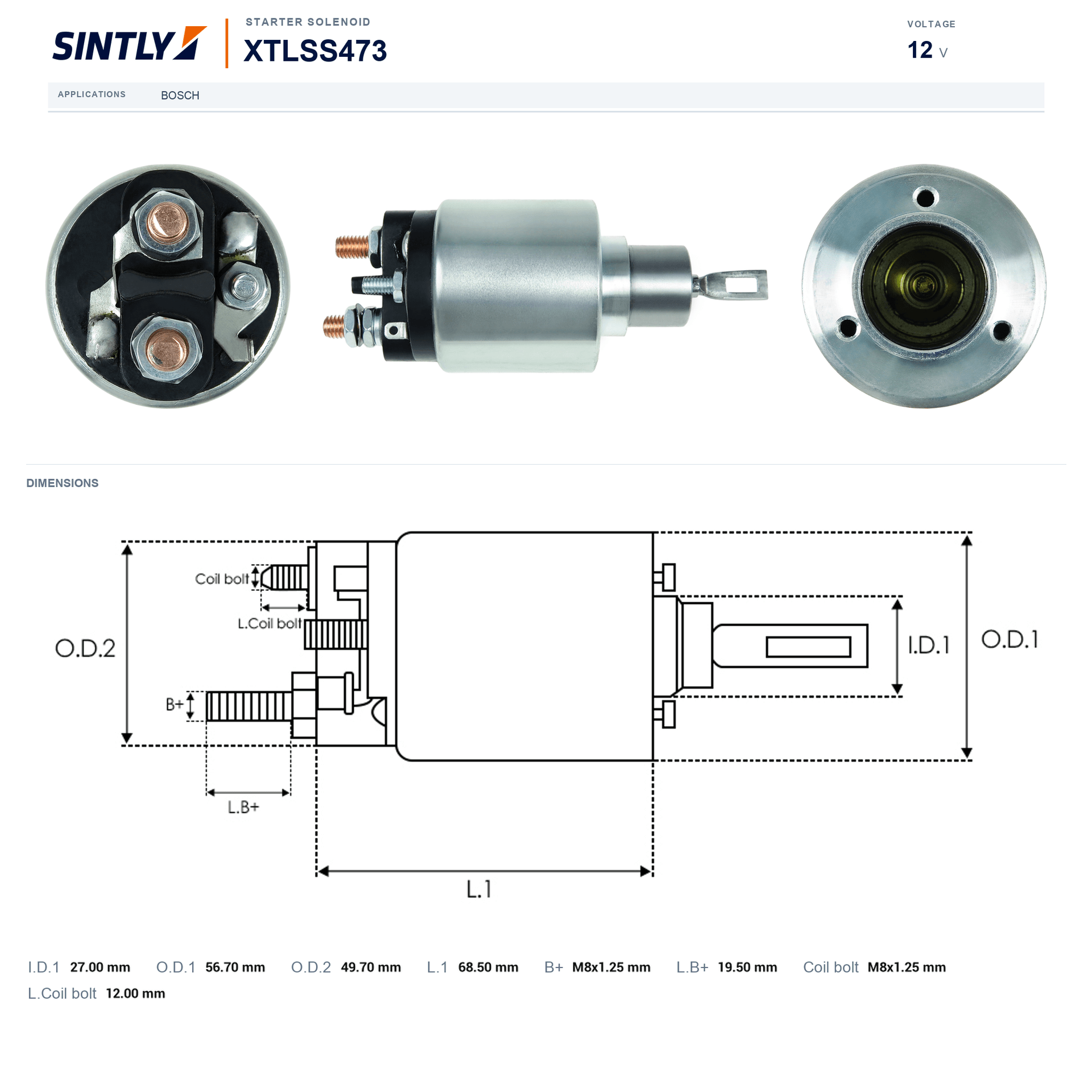 Starter Solenoid XTLSS473