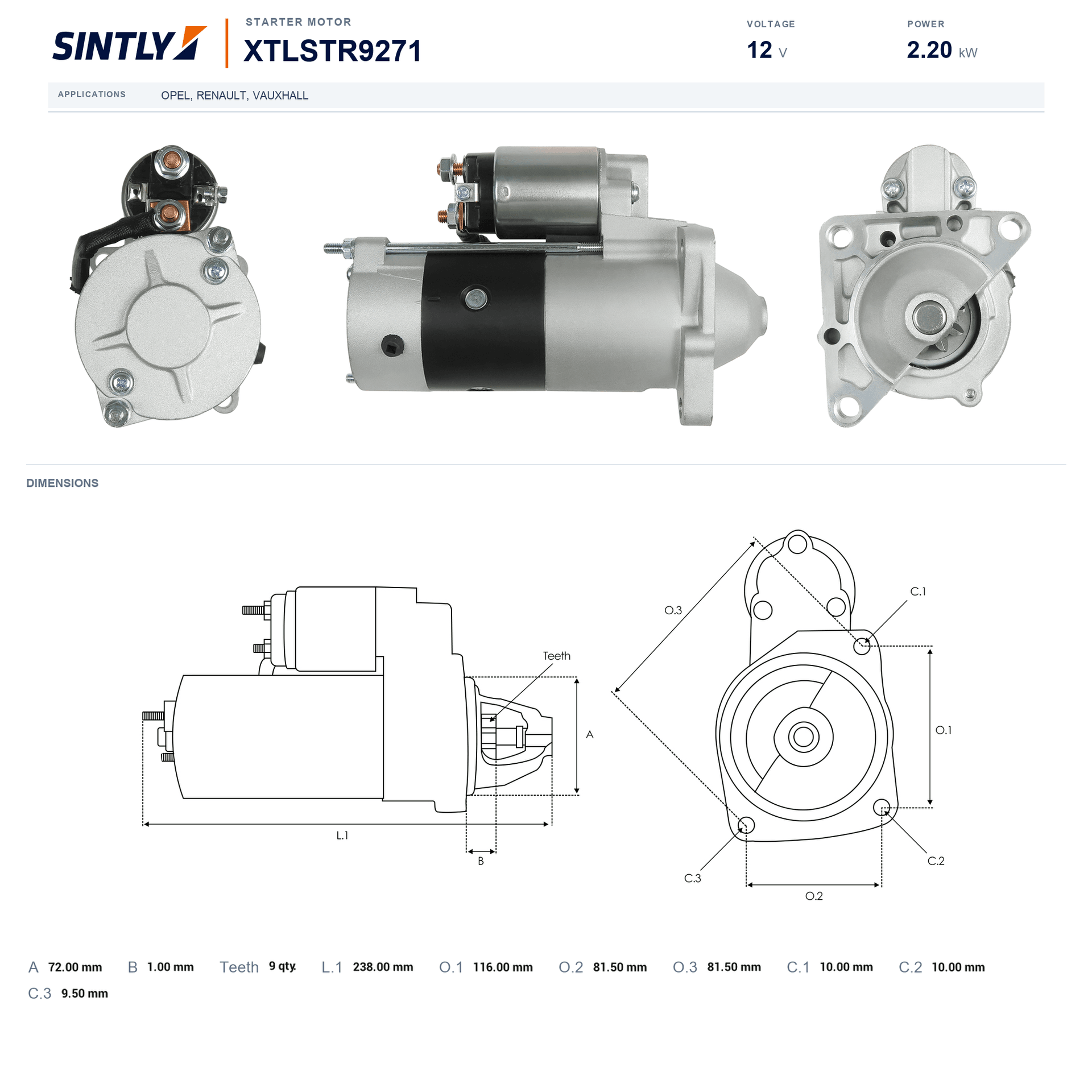Starter XTLSTR9271