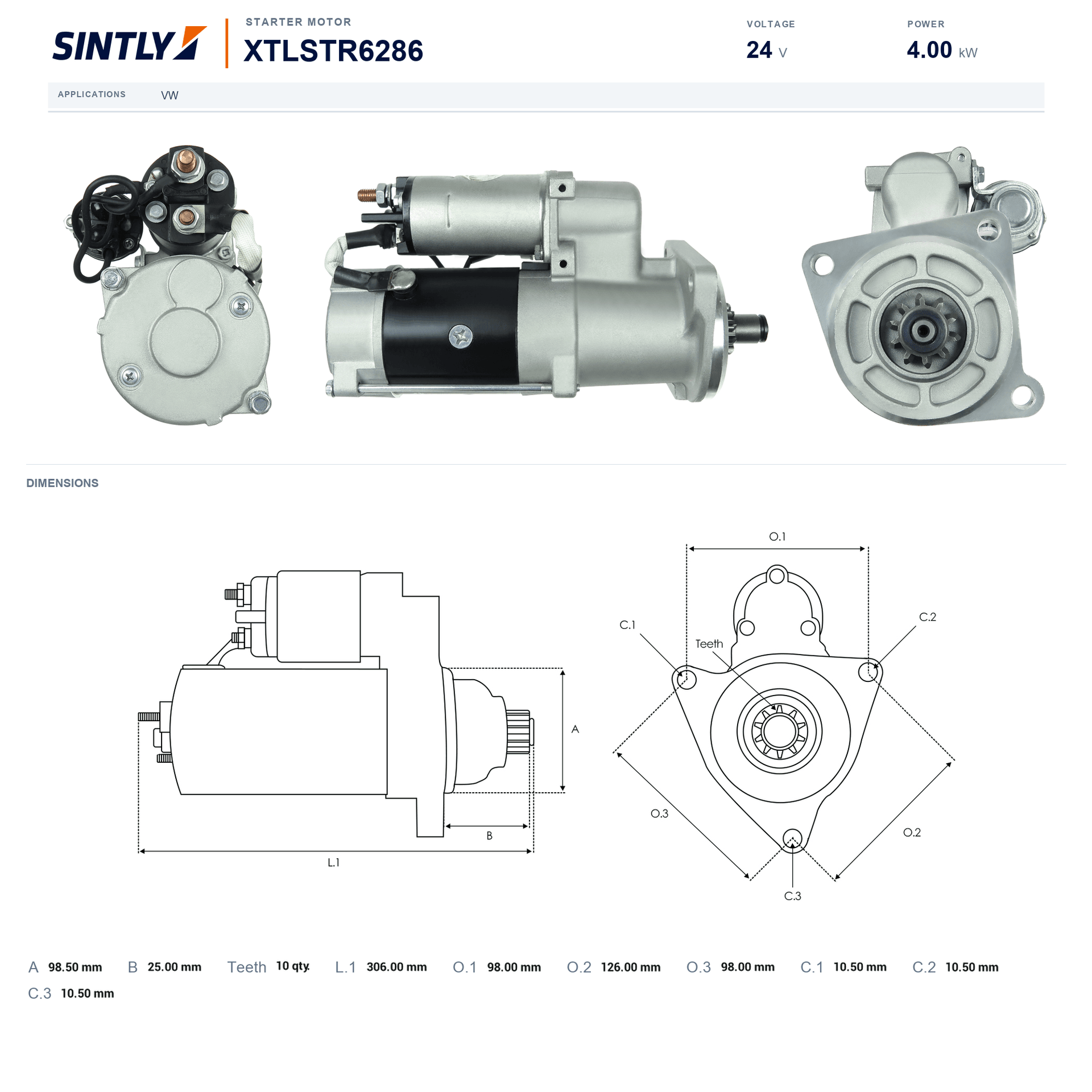 Starter XTLSTR6286