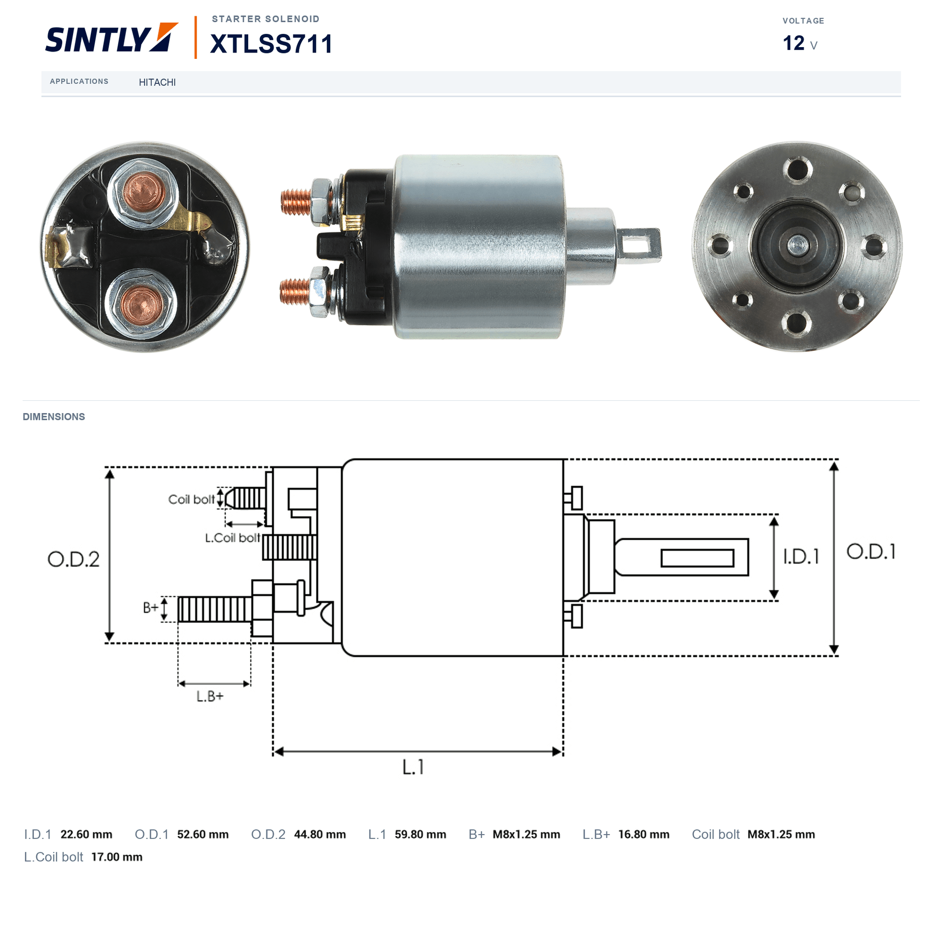 Starter Solenoid XTLSS711