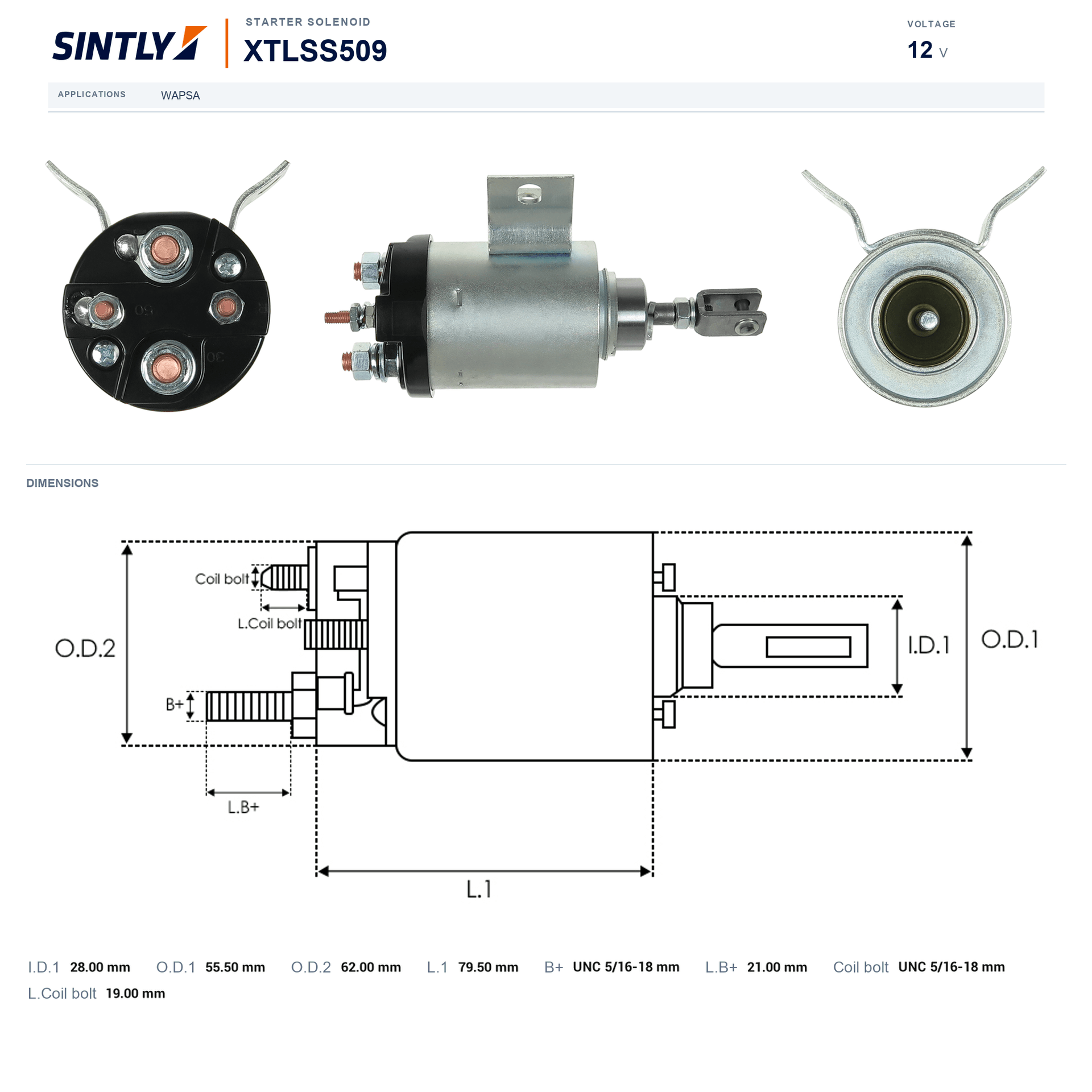 Starter Solenoid XTLSS509