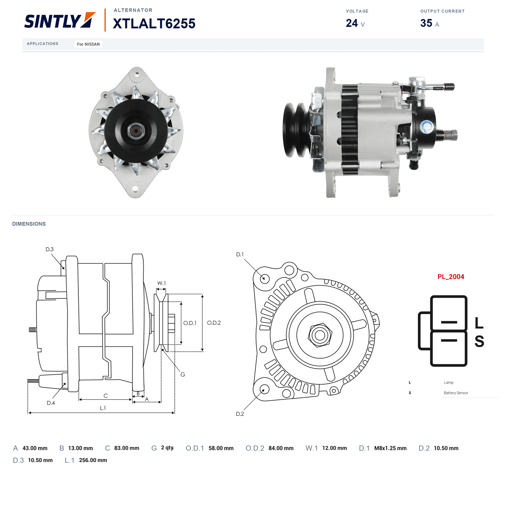 Alternator XTLALT6255