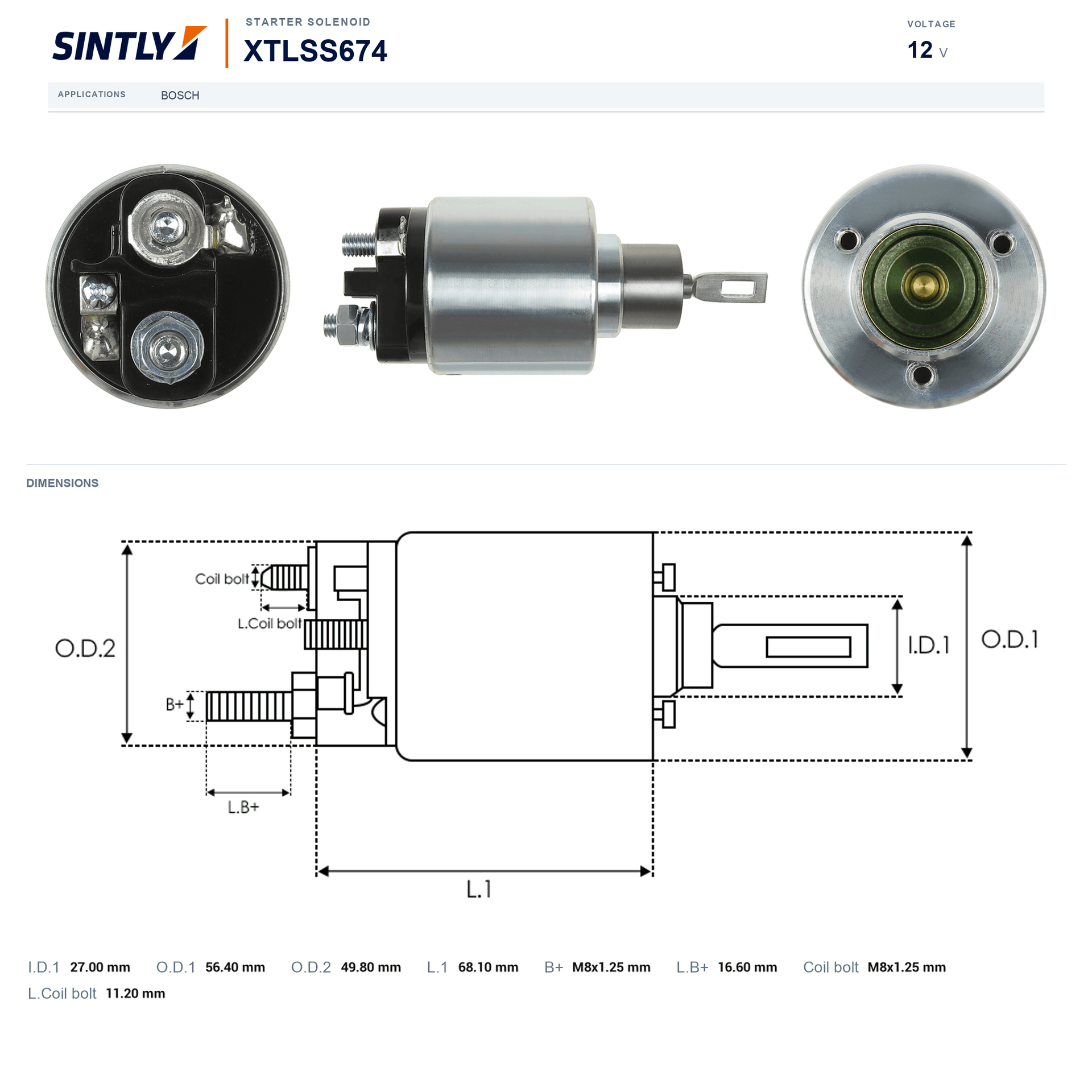 Starter Solenoid XTLSS674
