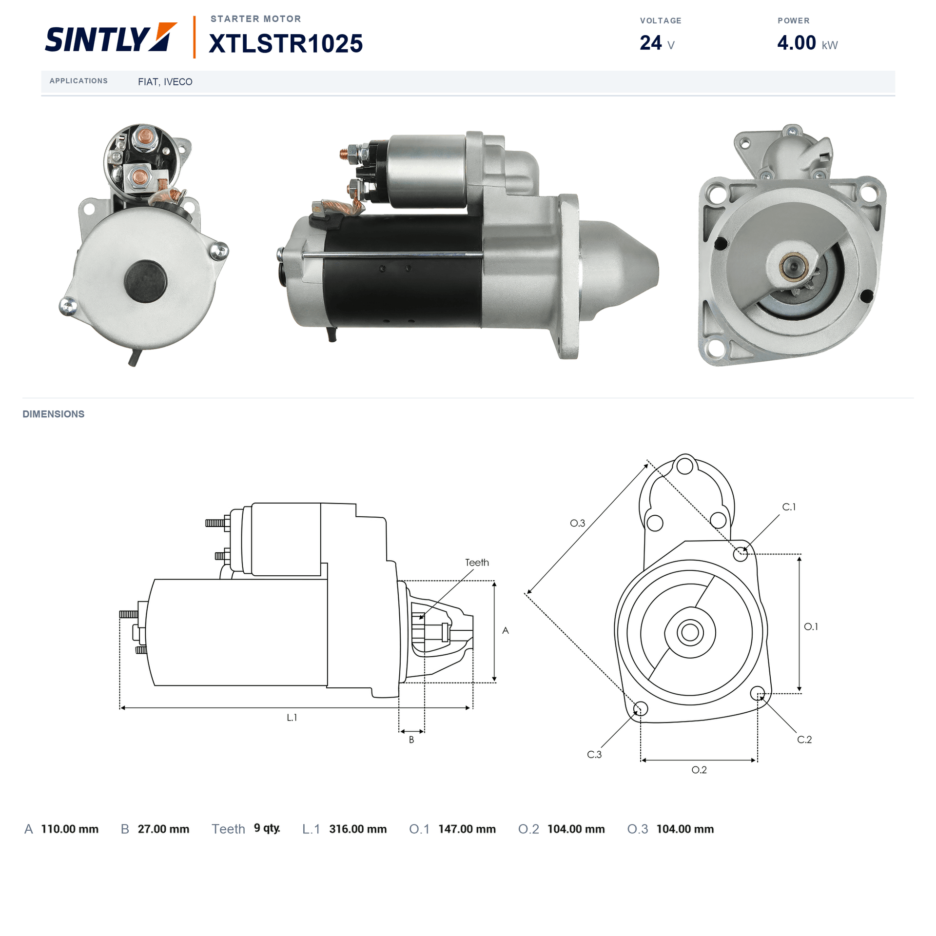 Starter XTLSTR1025