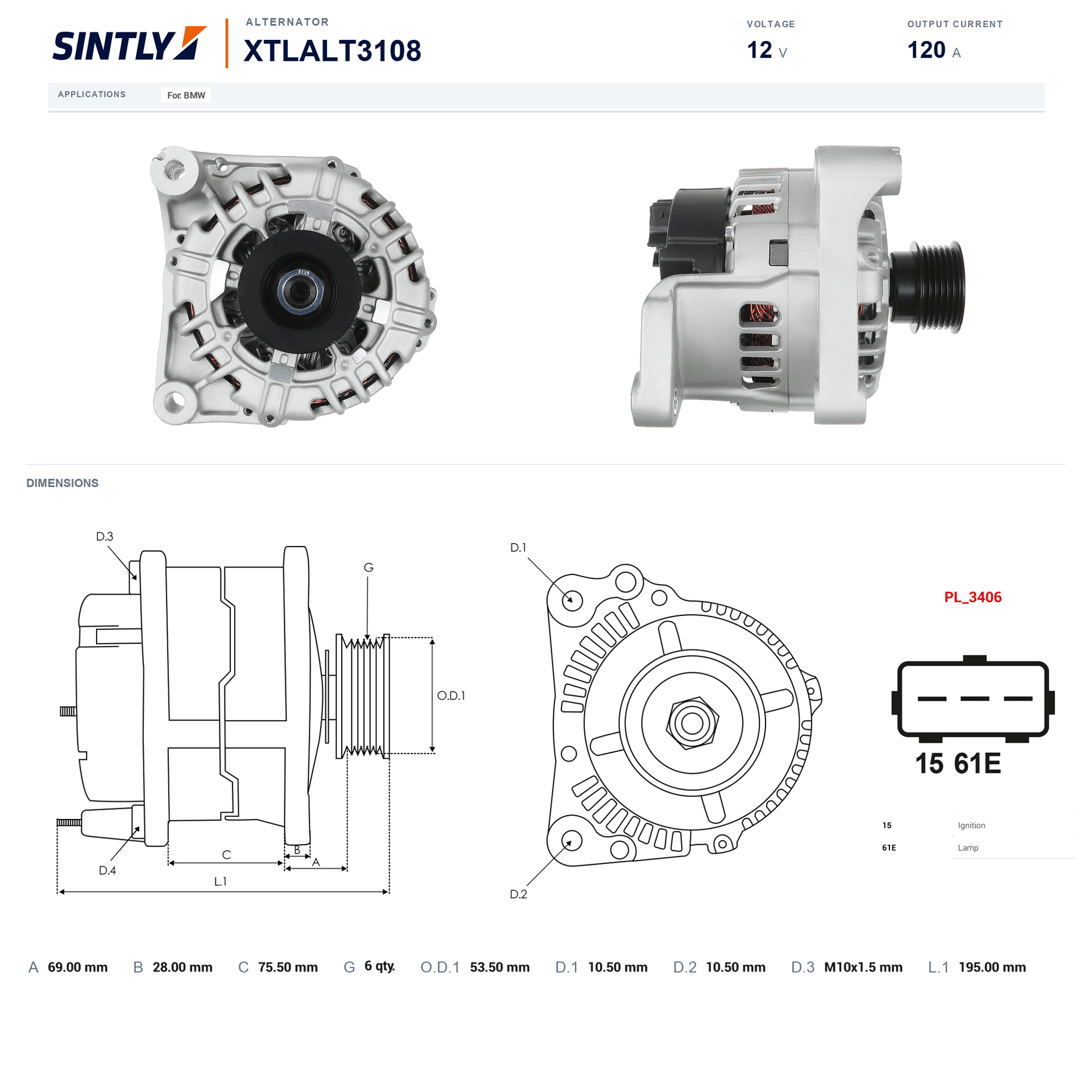Alternator XTLALT3108
