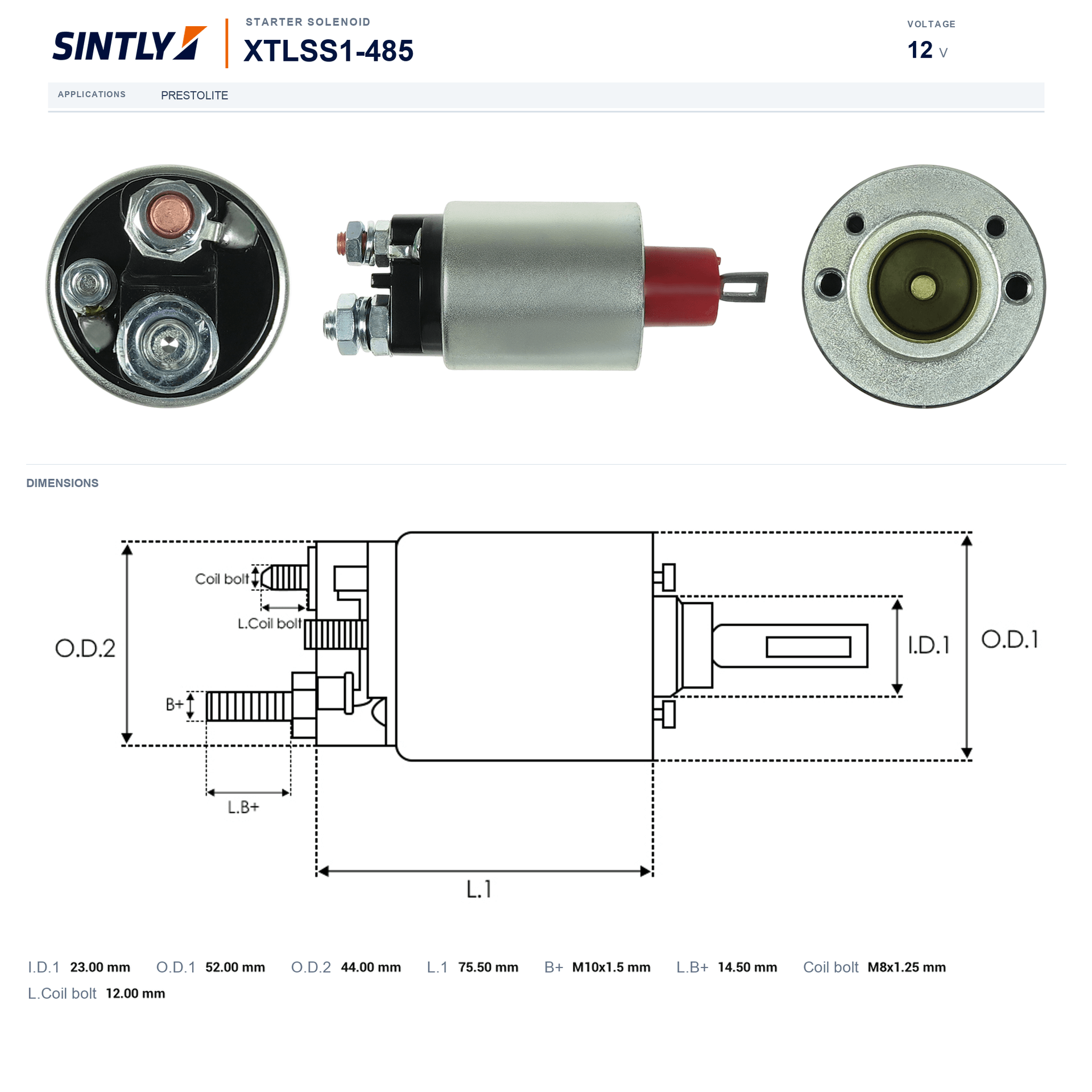 Starter Solenoid XTLSS1-485