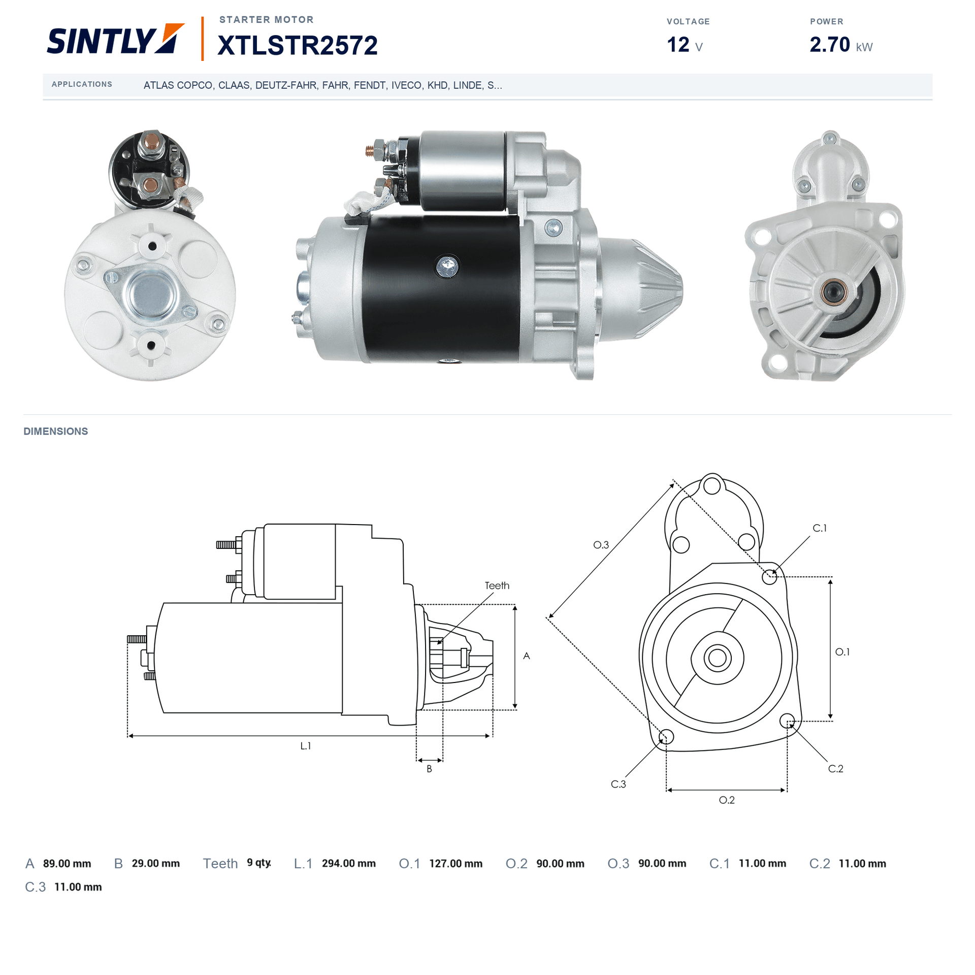 Starter XTLSTR2572