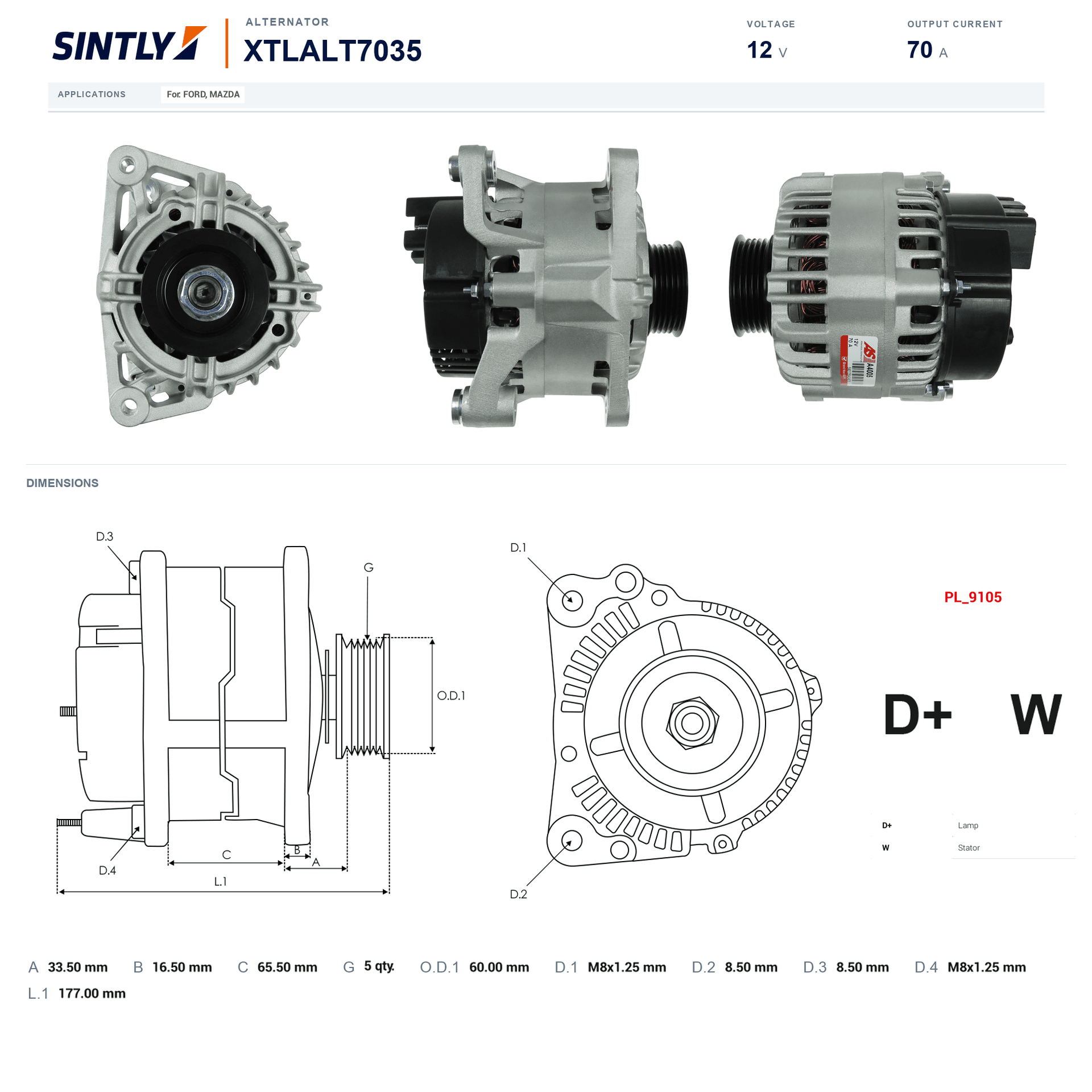 Alternator XTLALT7035