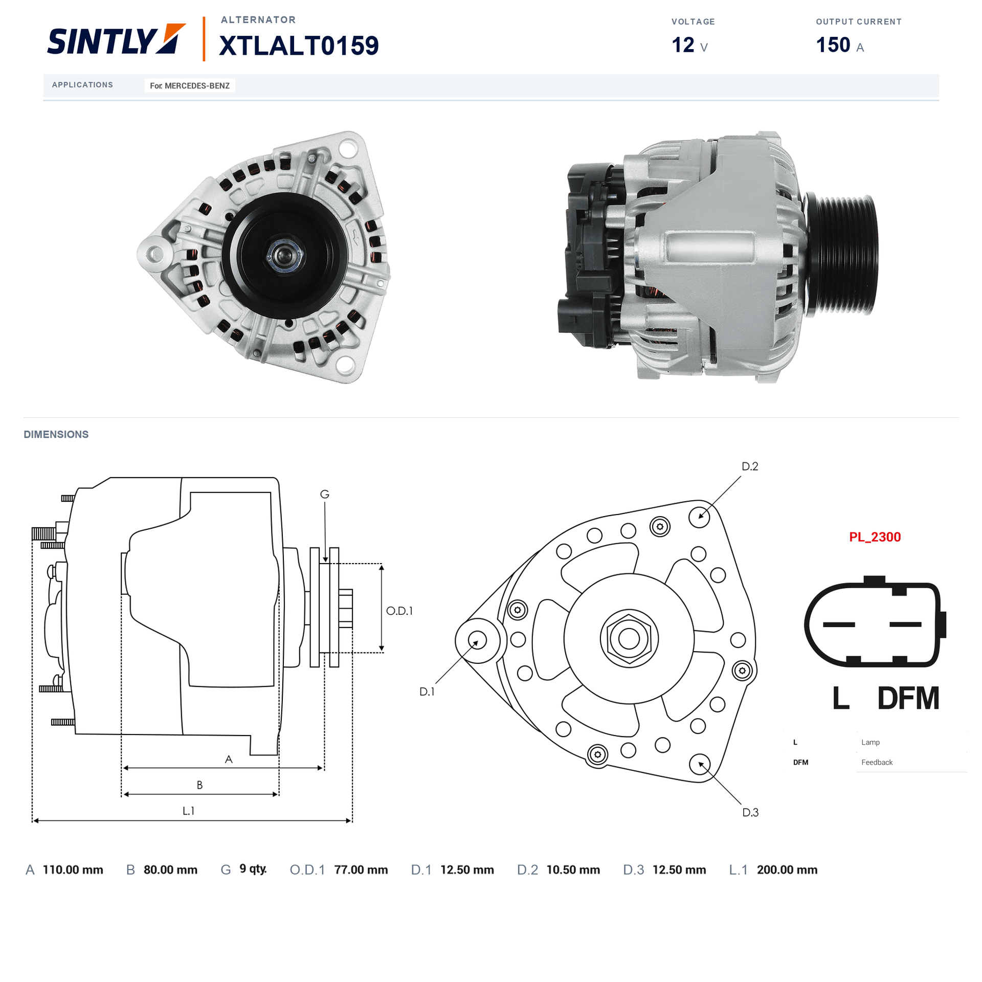 Alternator XTLALT0159