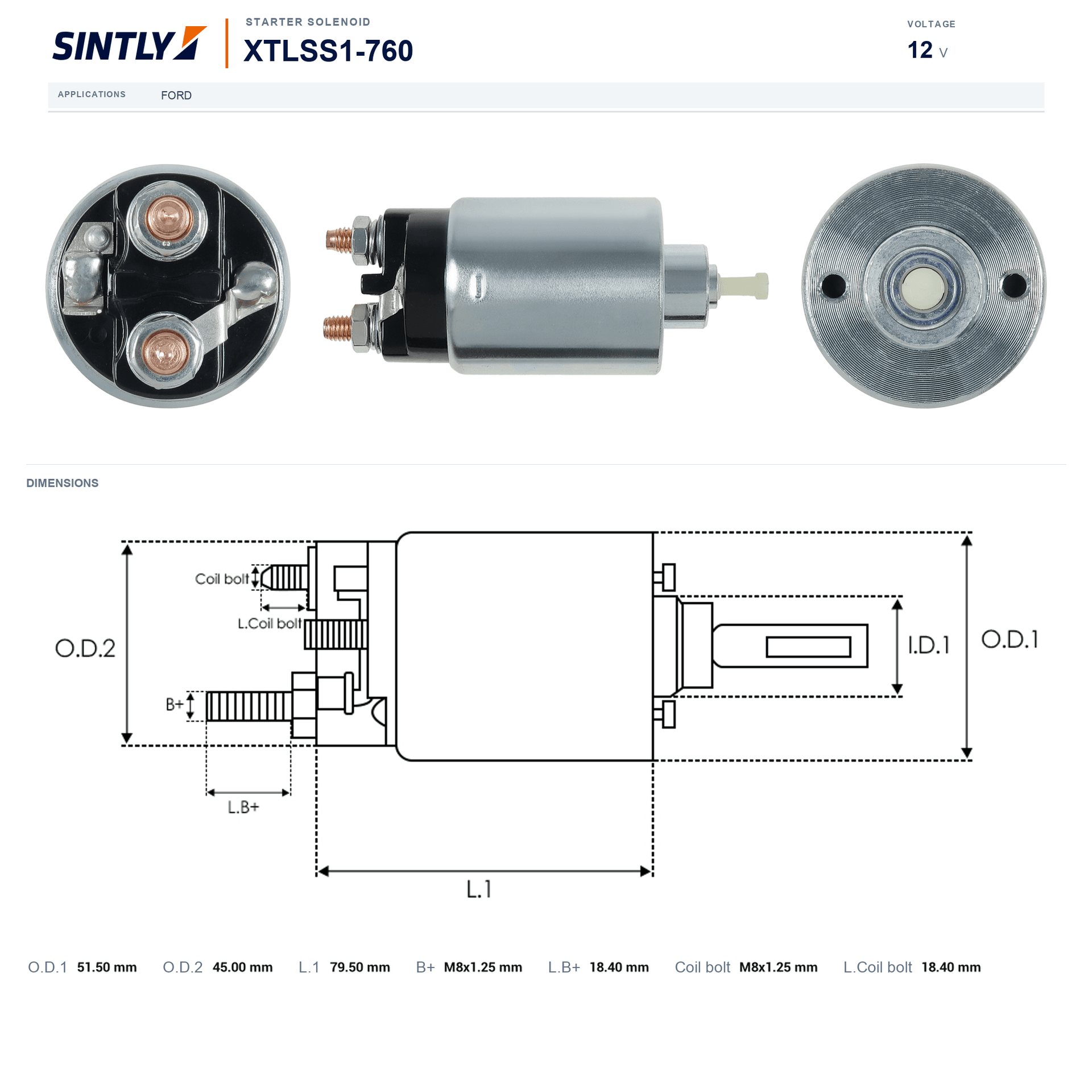 Starter Solenoid XTLSS1-760