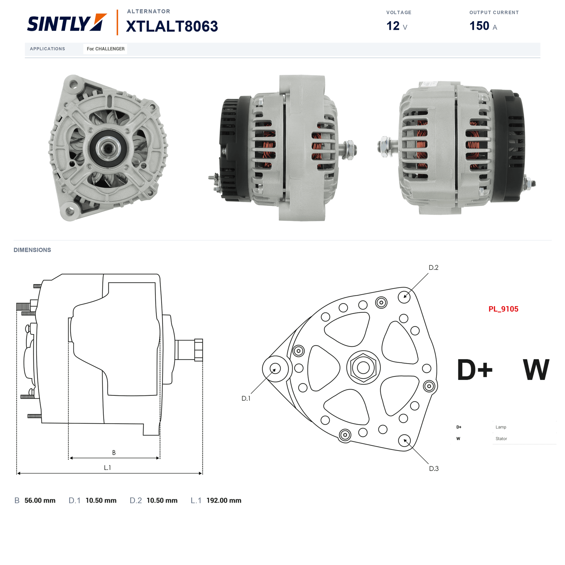 Alternator XTLALT8063
