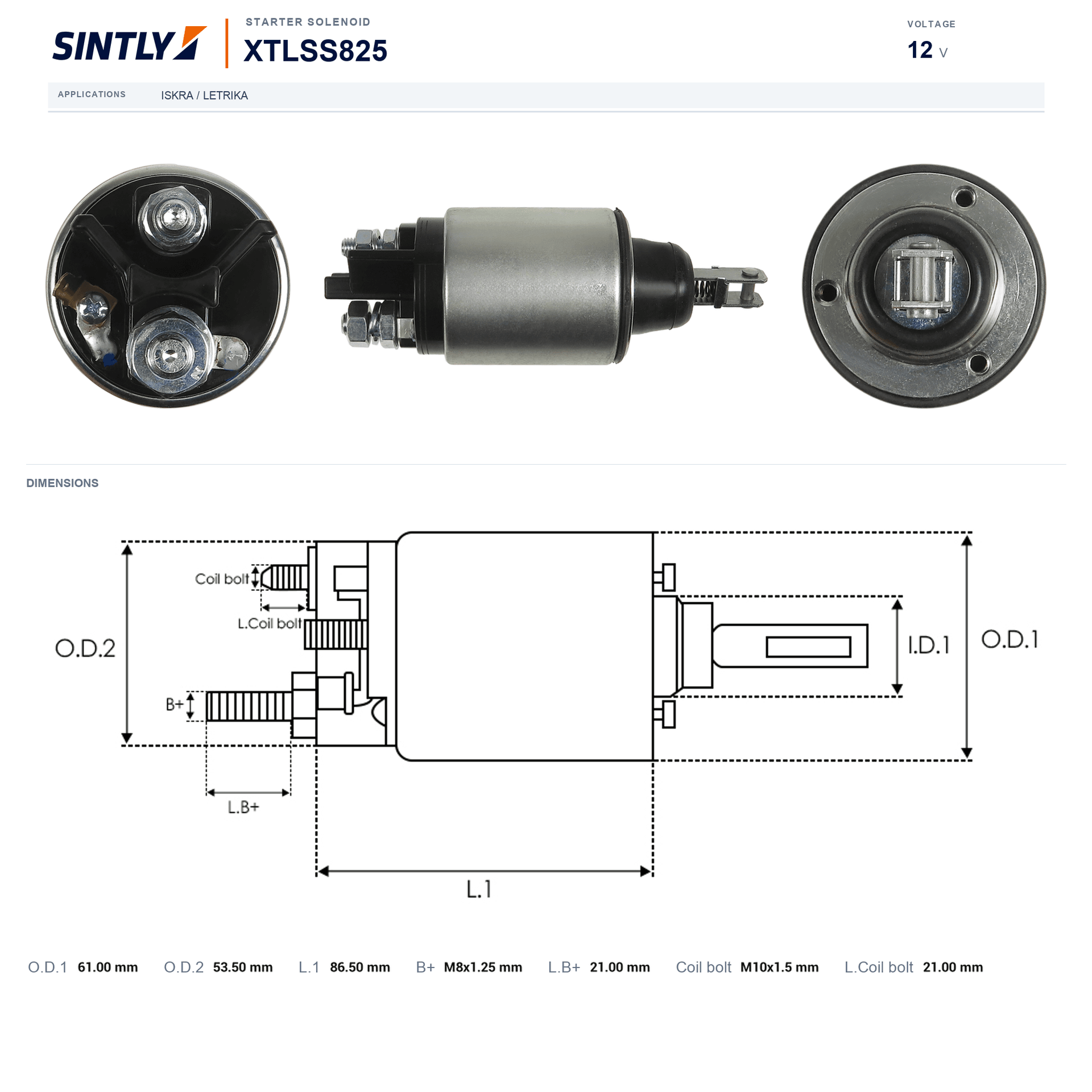 Starter Solenoid XTLSS825