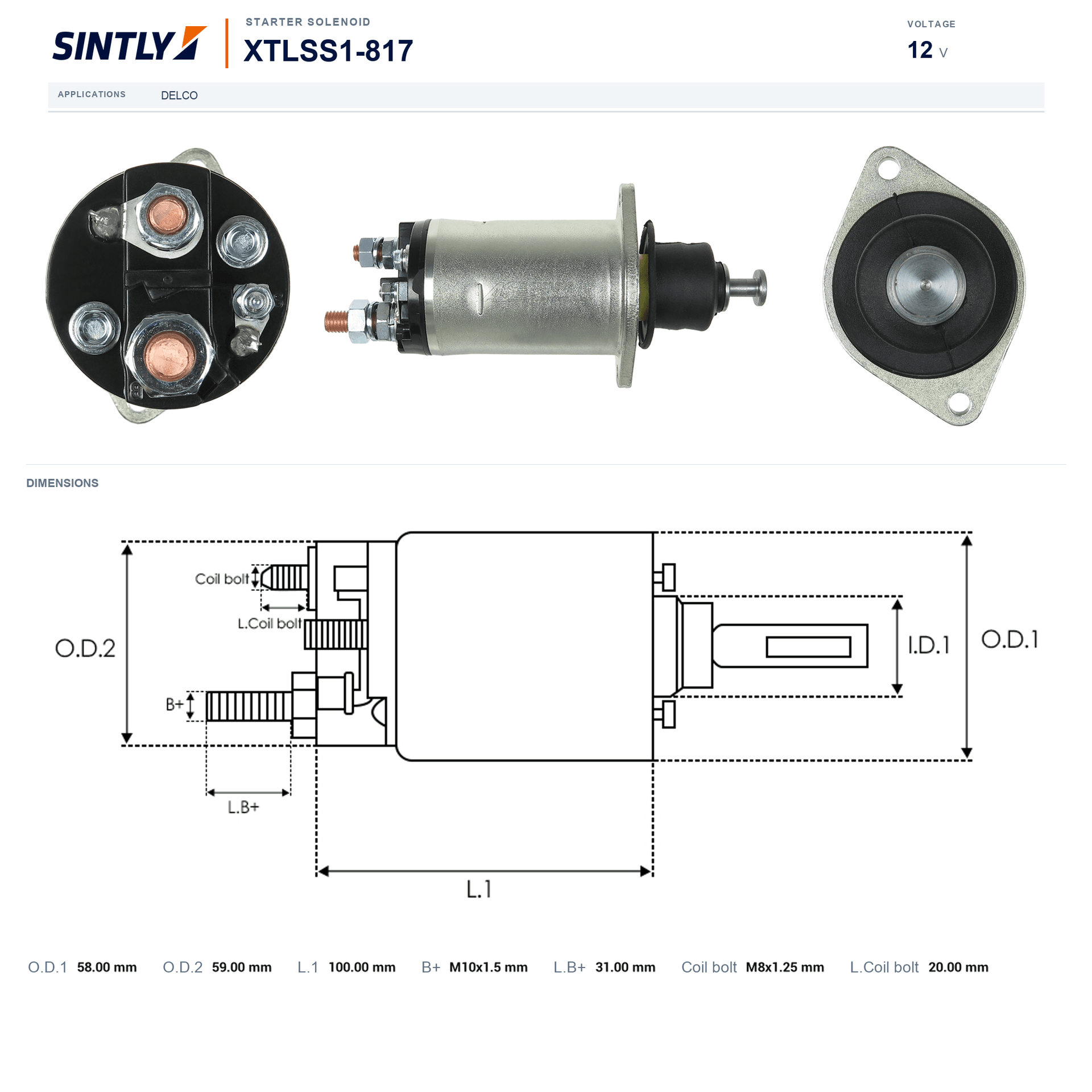 Starter Solenoid XTLSS1-817