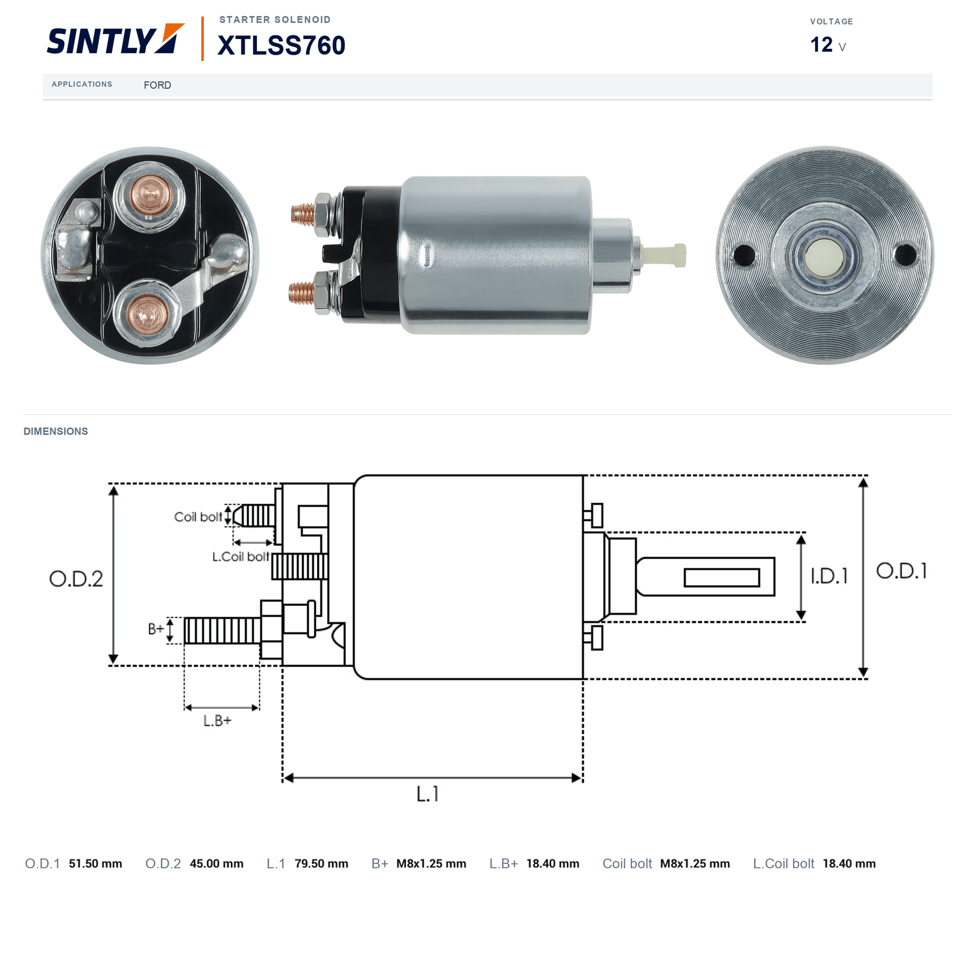 Starter Solenoid XTLSS760