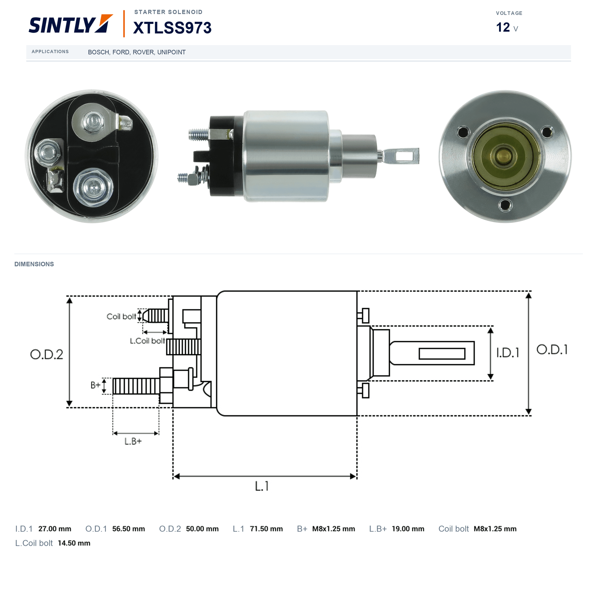 Starter Solenoid XTLSS973