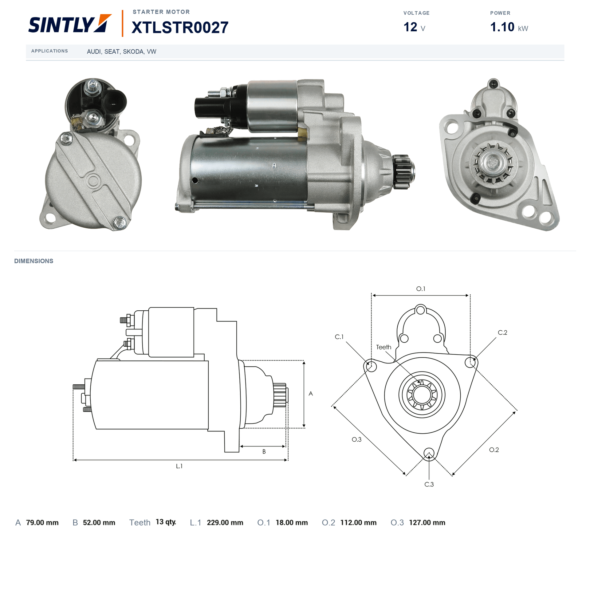 Starter XTLSTR0027