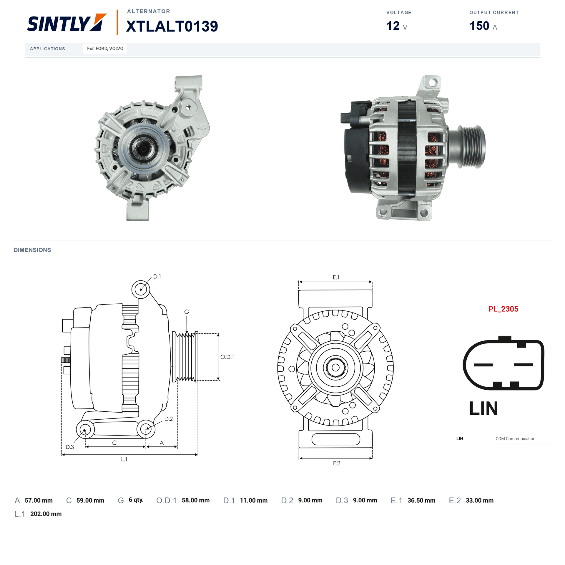 Alternator XTLALT0139