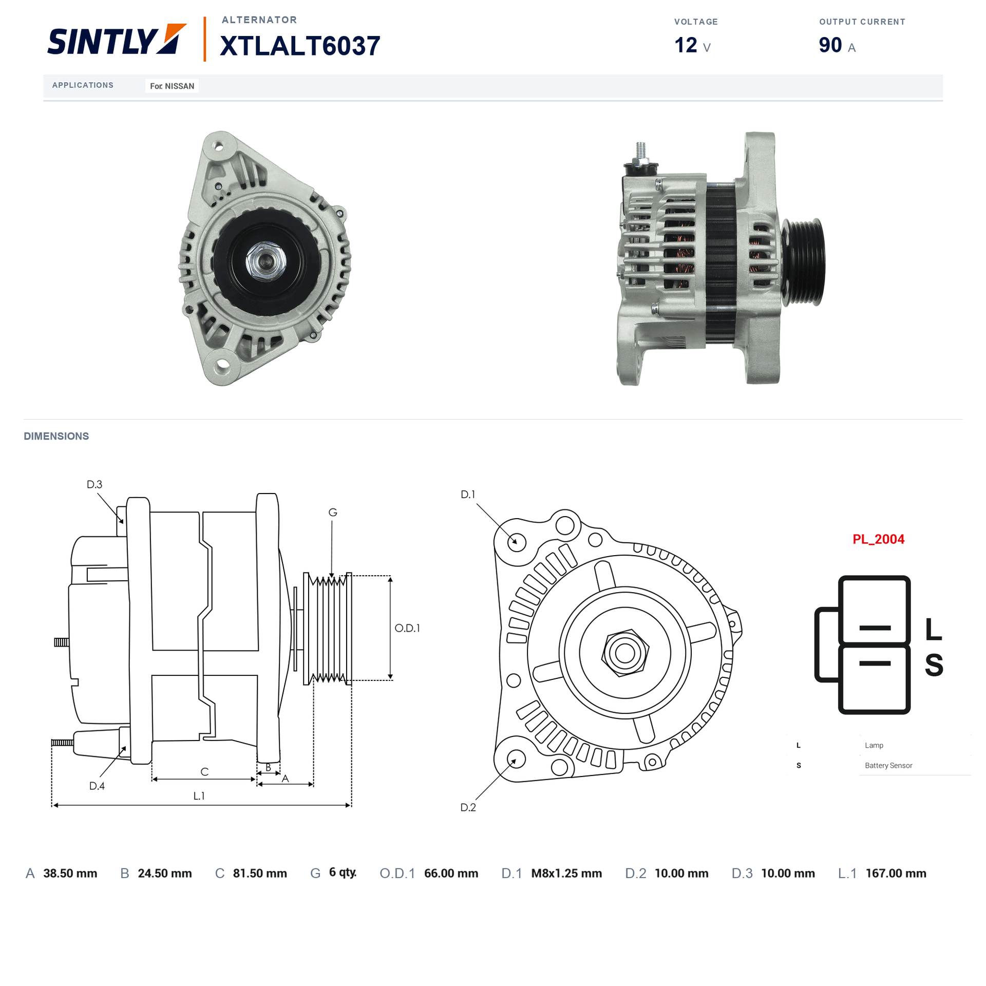 Alternator XTLALT6037