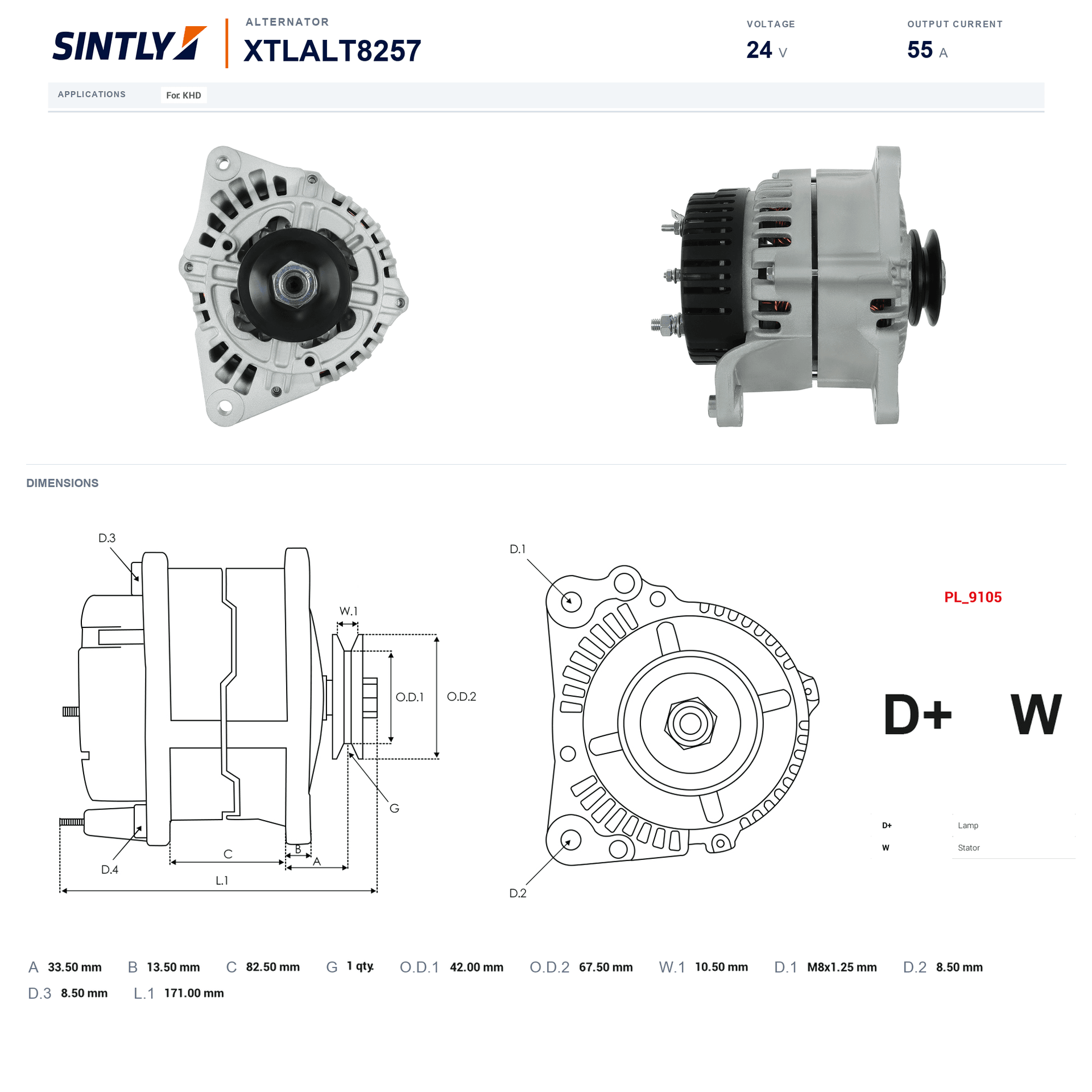 Alternator XTLALT8257
