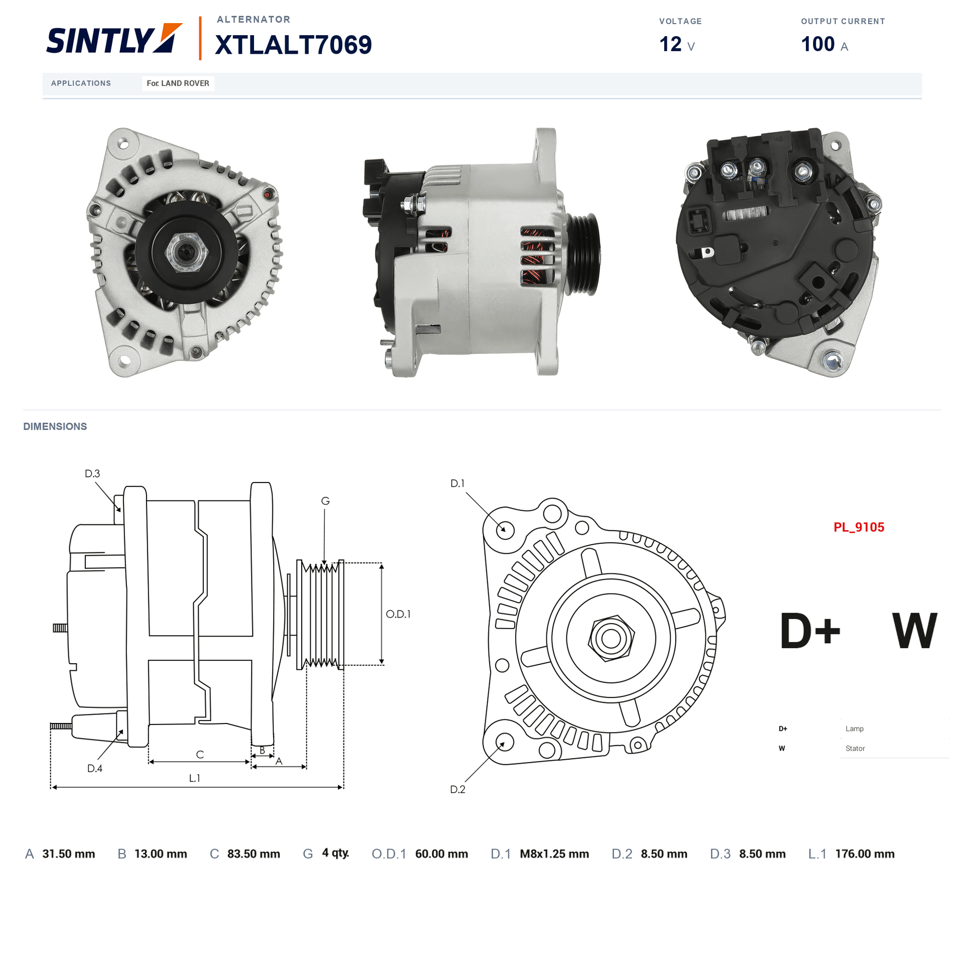 Alternator XTLALT7069