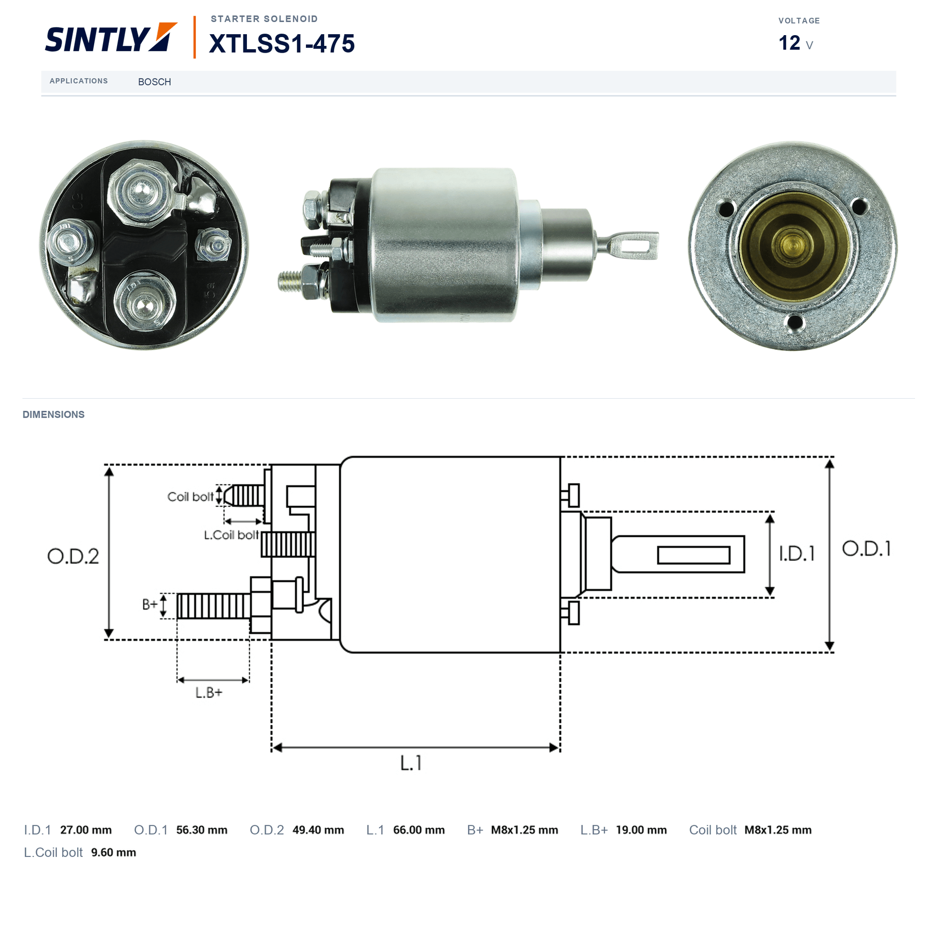 Starter Solenoid XTLSS1-475