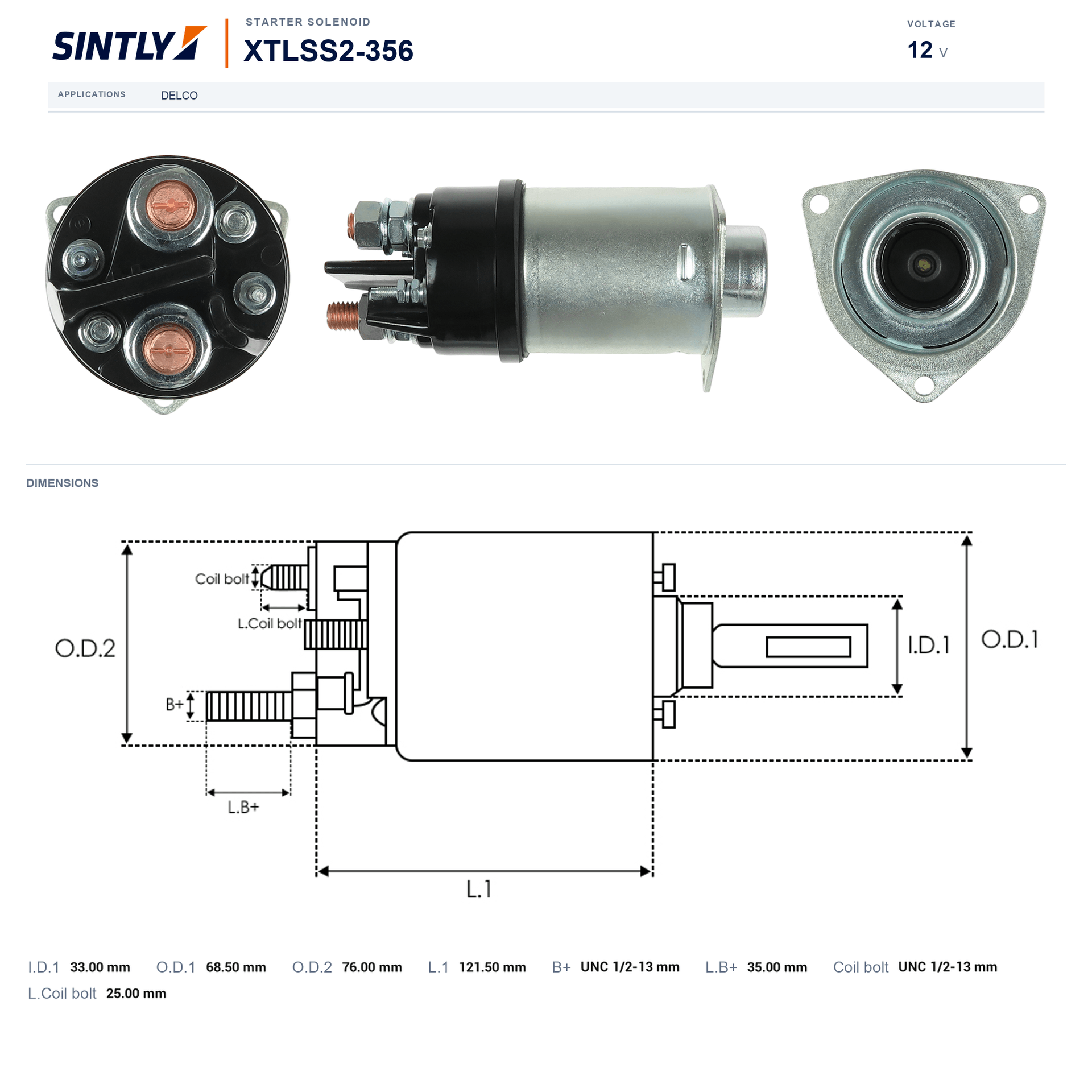 Starter Solenoid XTLSS2-356