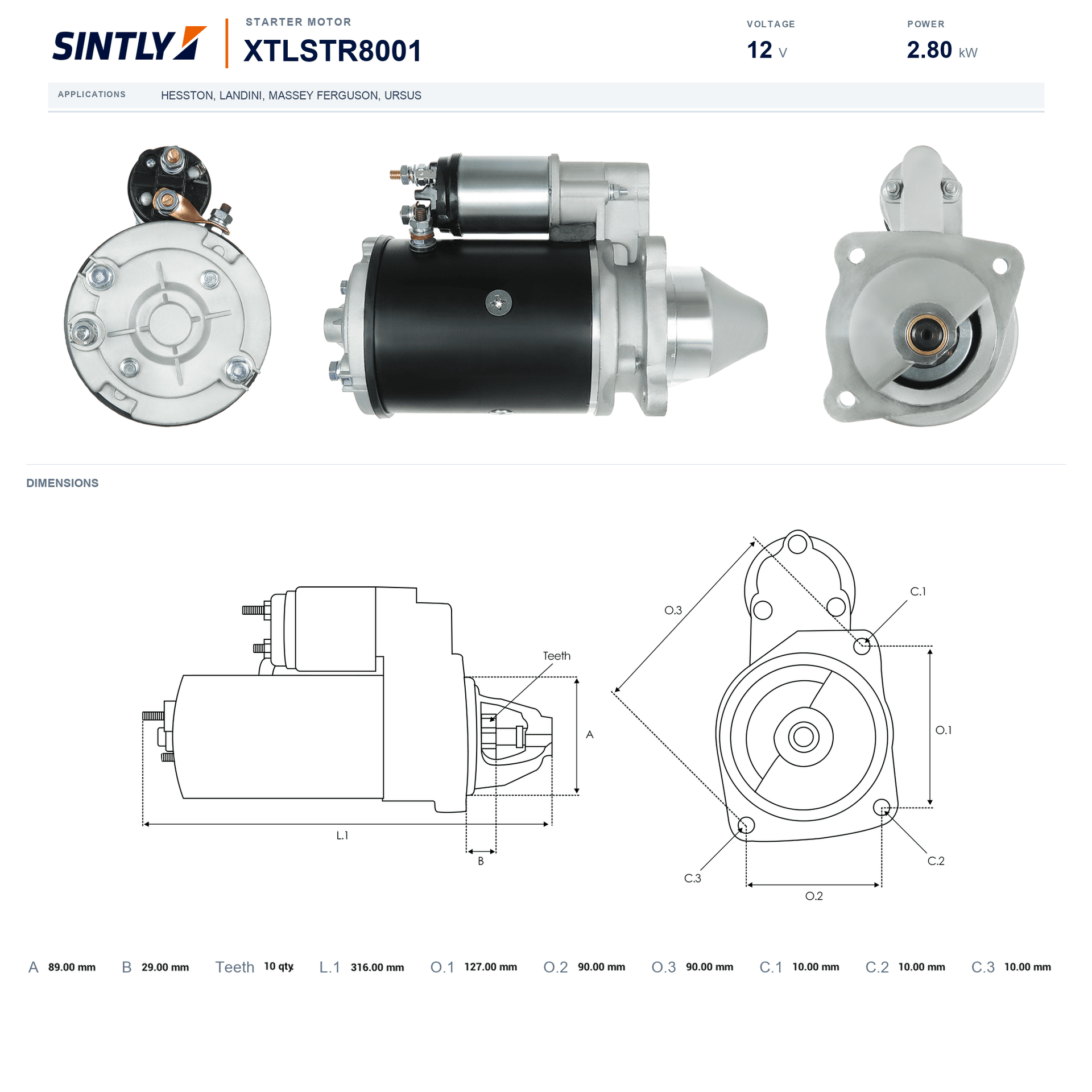 Starter XTLSTR8001
