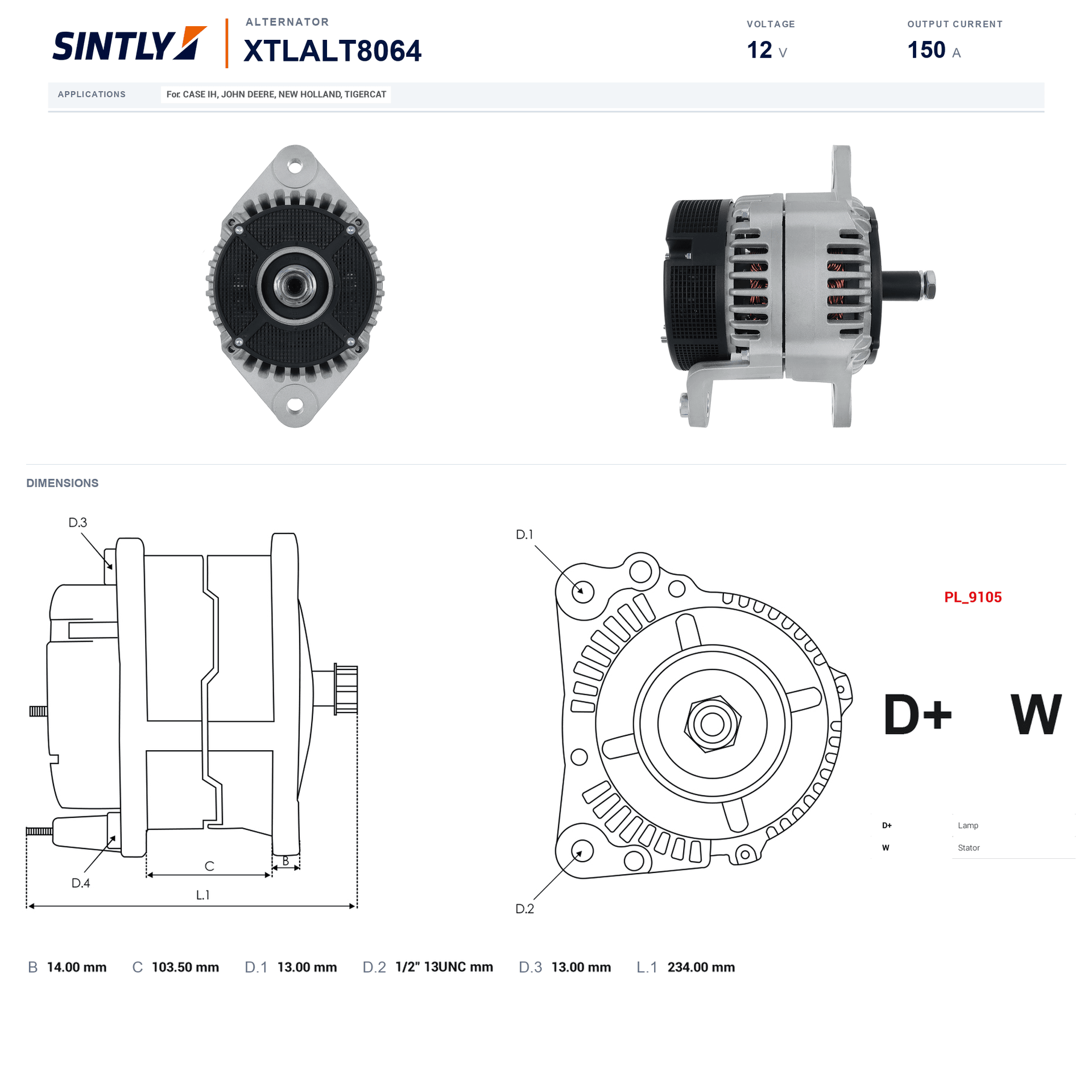 Alternator XTLALT8064