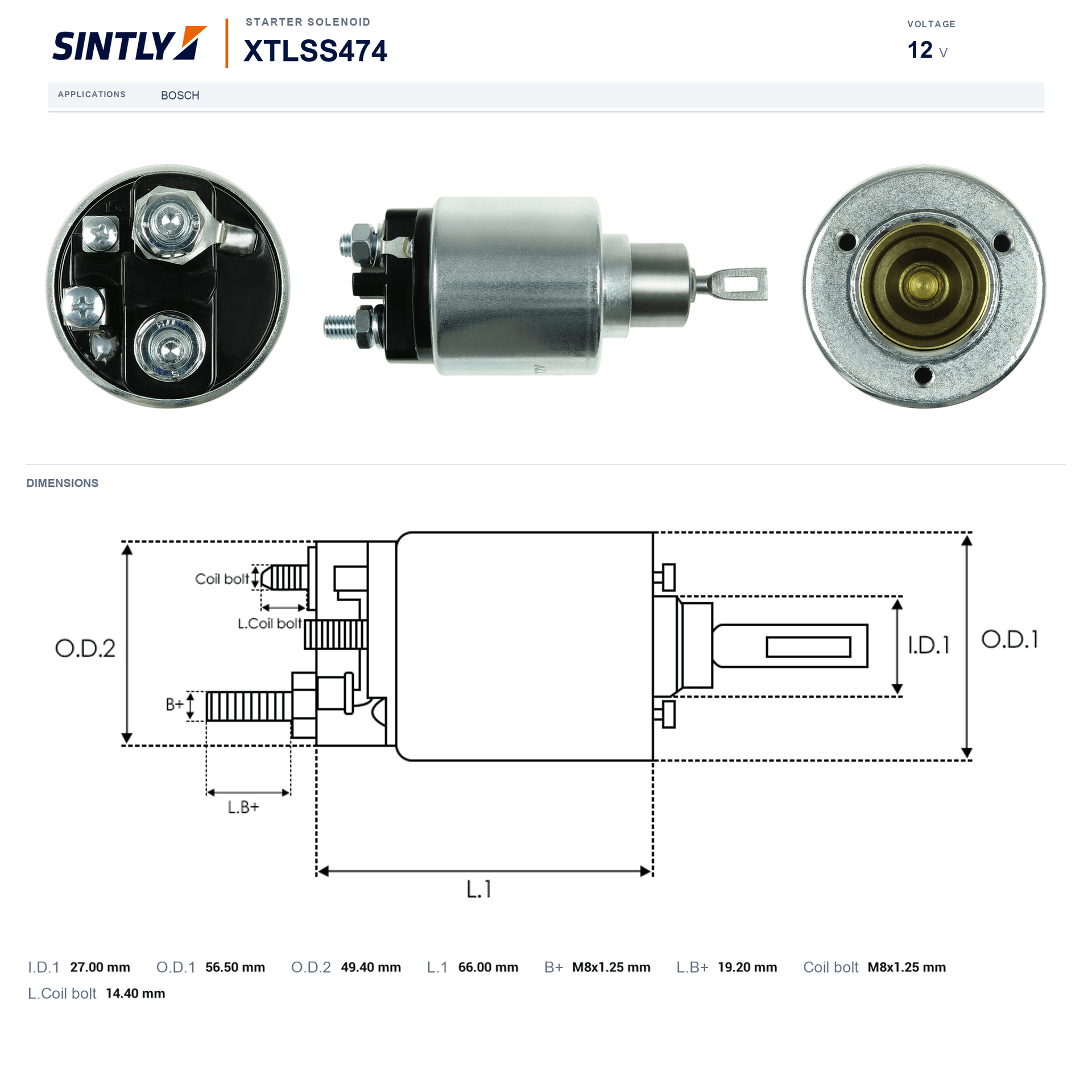 Starter Solenoid XTLSS474