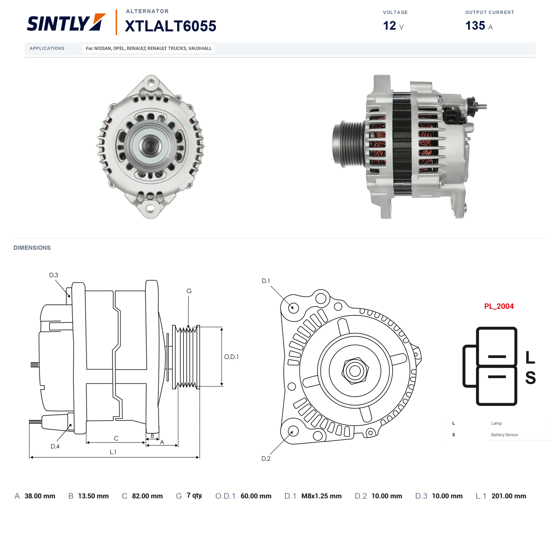 Alternator XTLALT6055