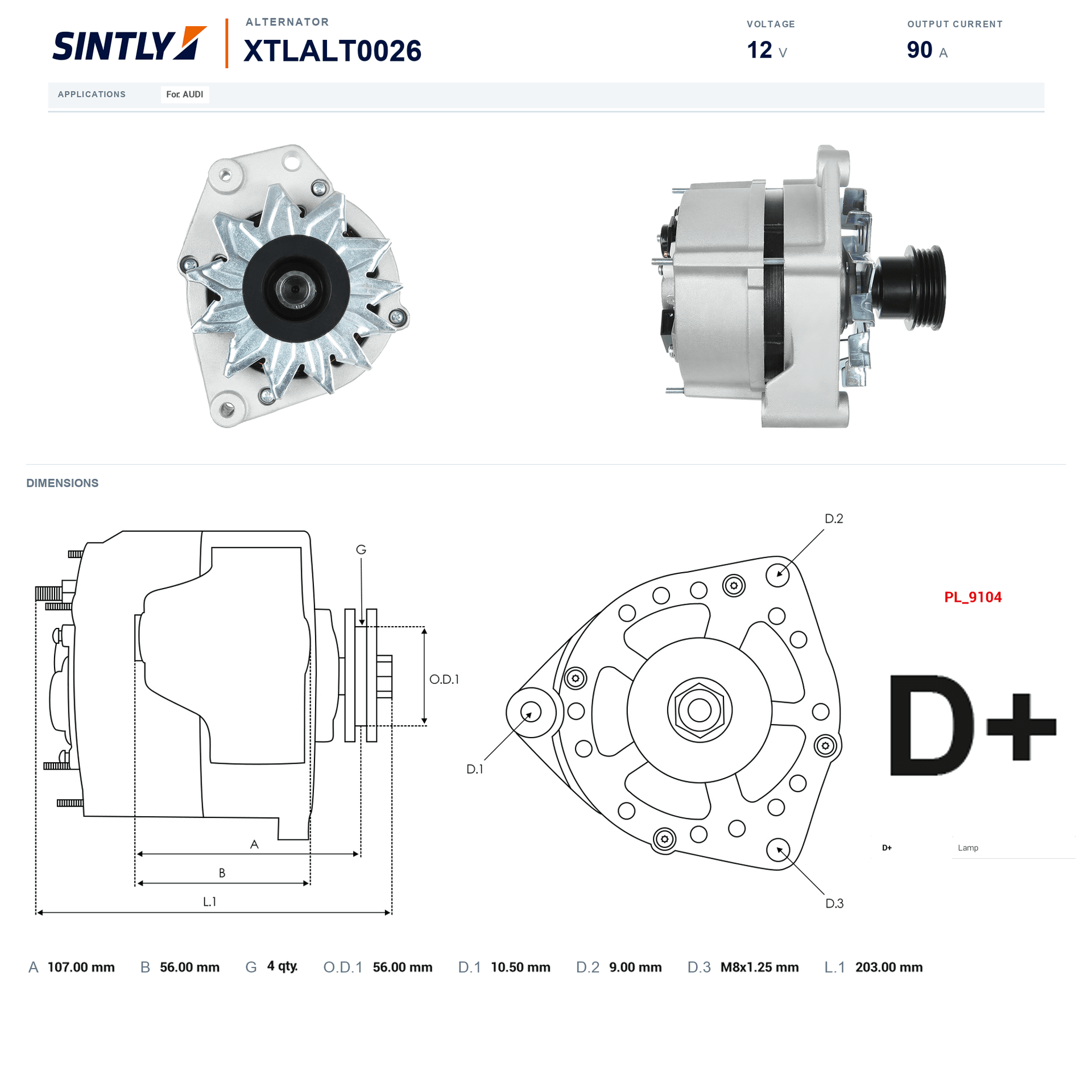 Alternator XTLALT0026