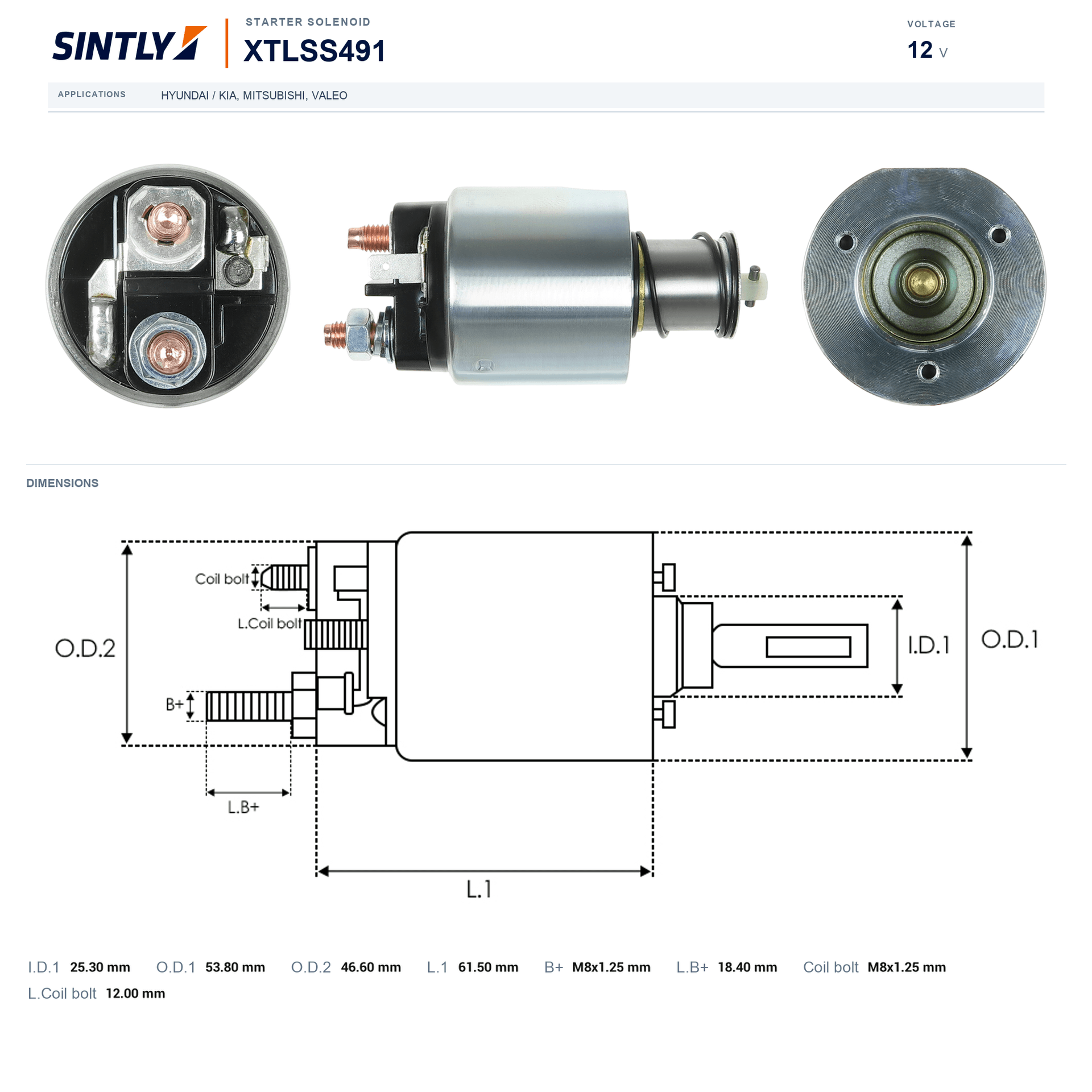 Starter Solenoid XTLSS491