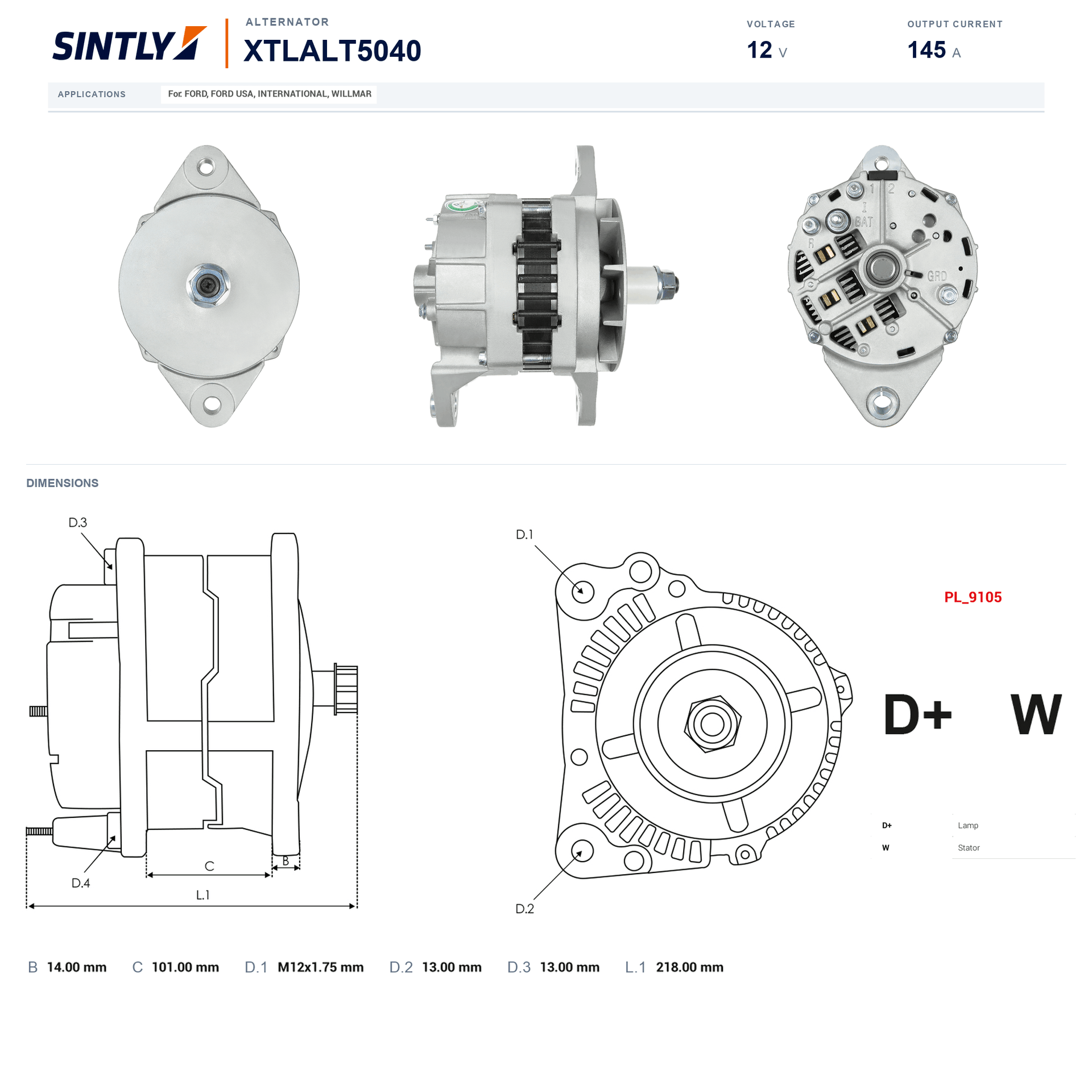 Alternator XTLALT5040