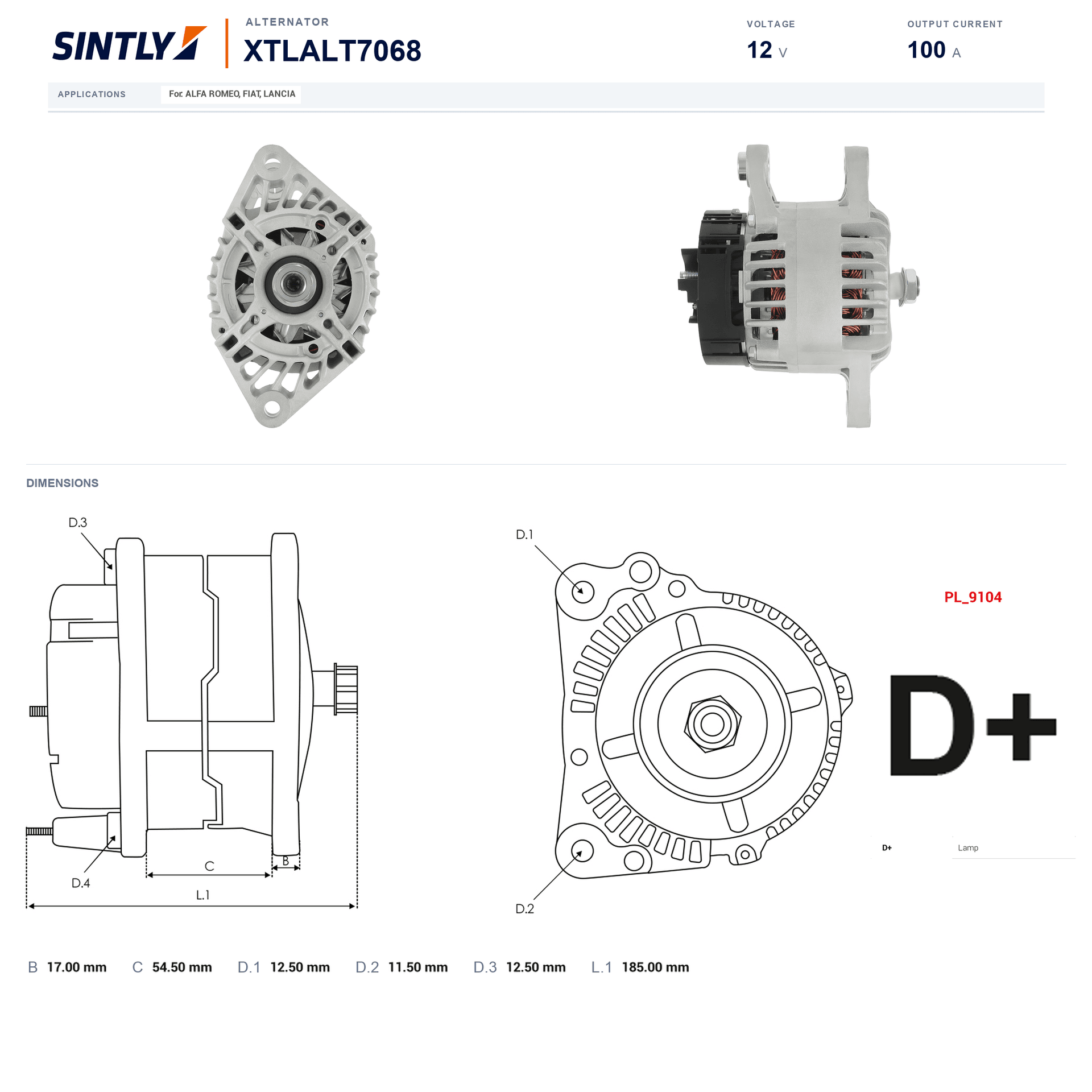 Alternator XTLALT7068