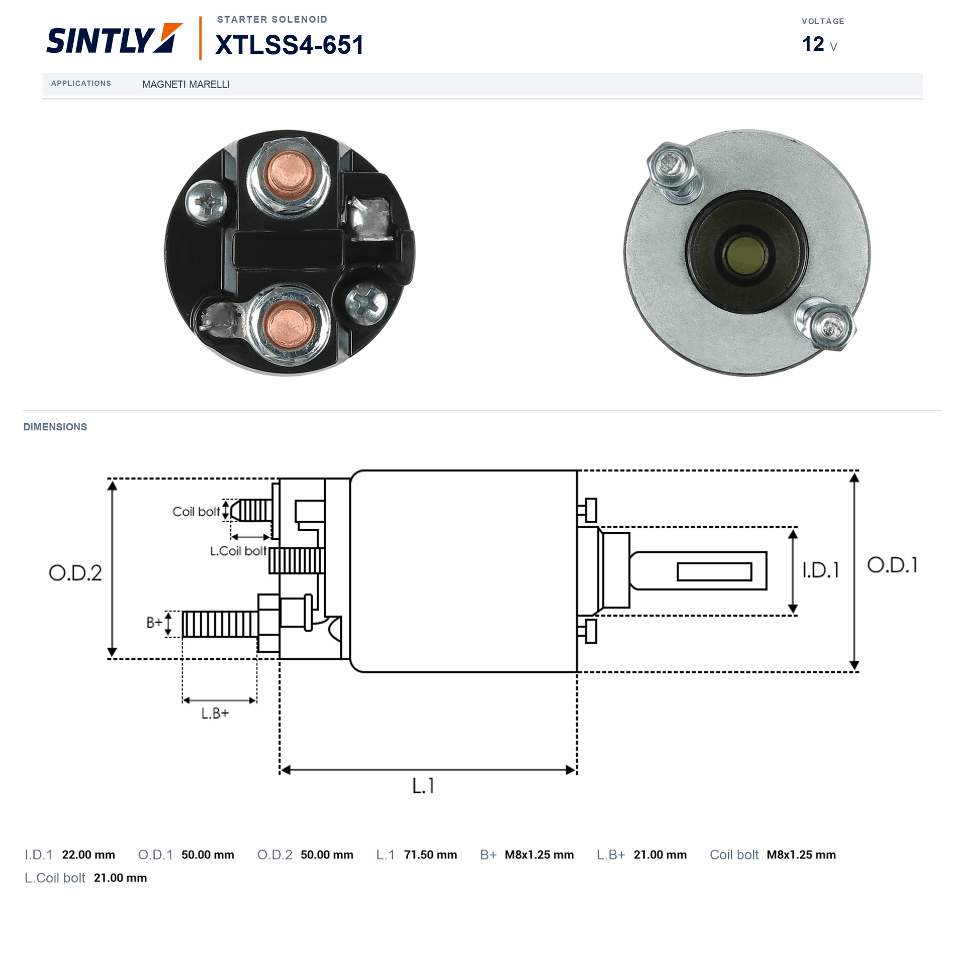 Starter Solenoid XTLSS4-651