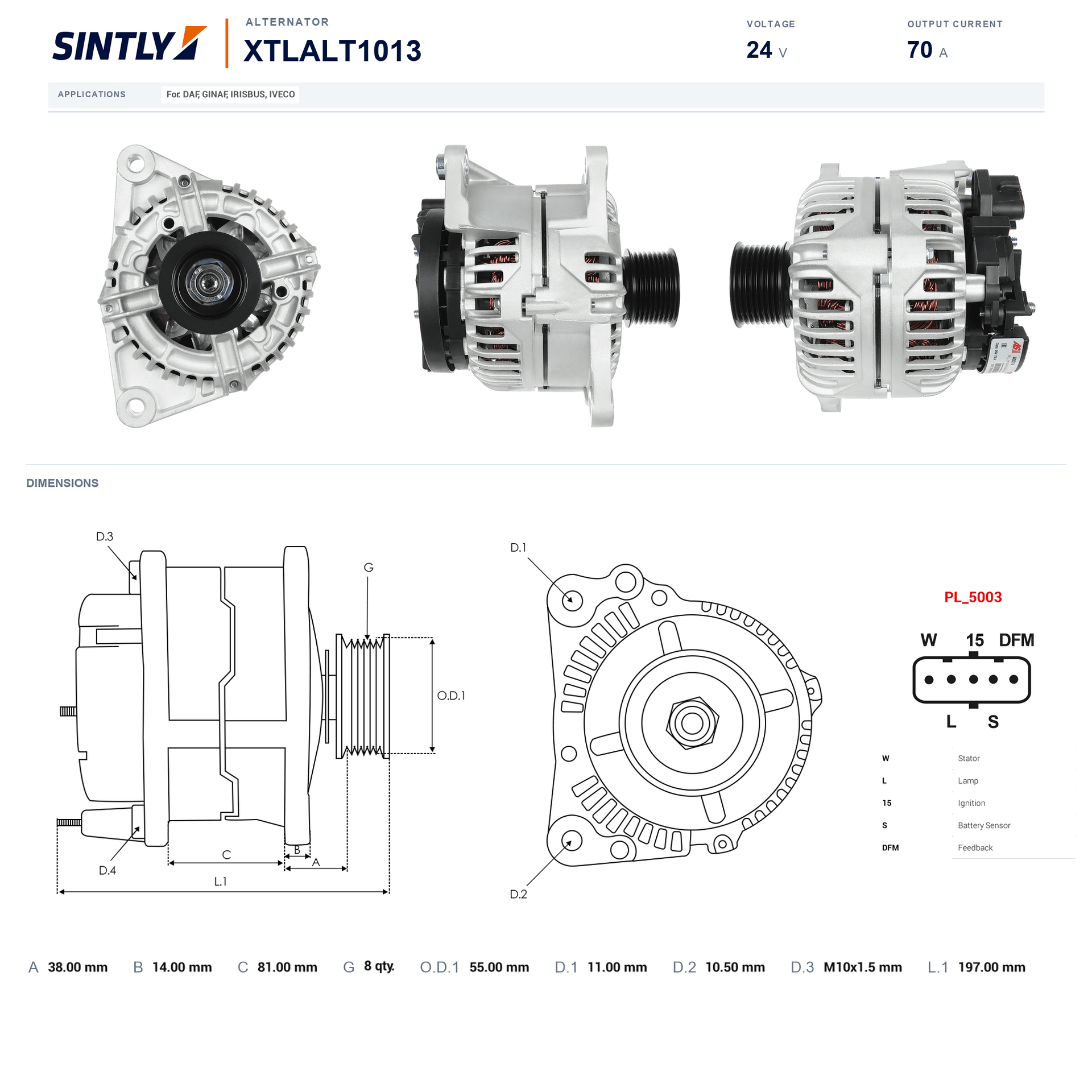 Alternator XTLALT1013