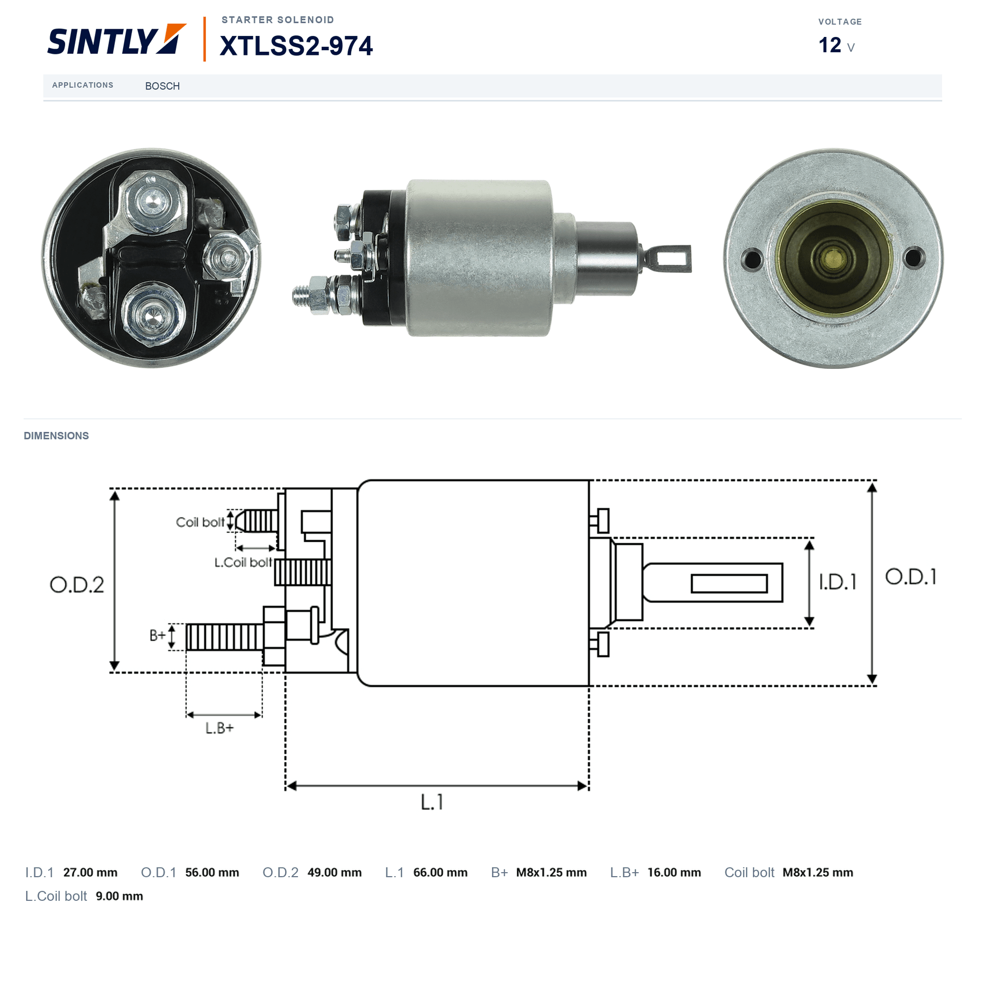 Starter Solenoid XTLSS2-974