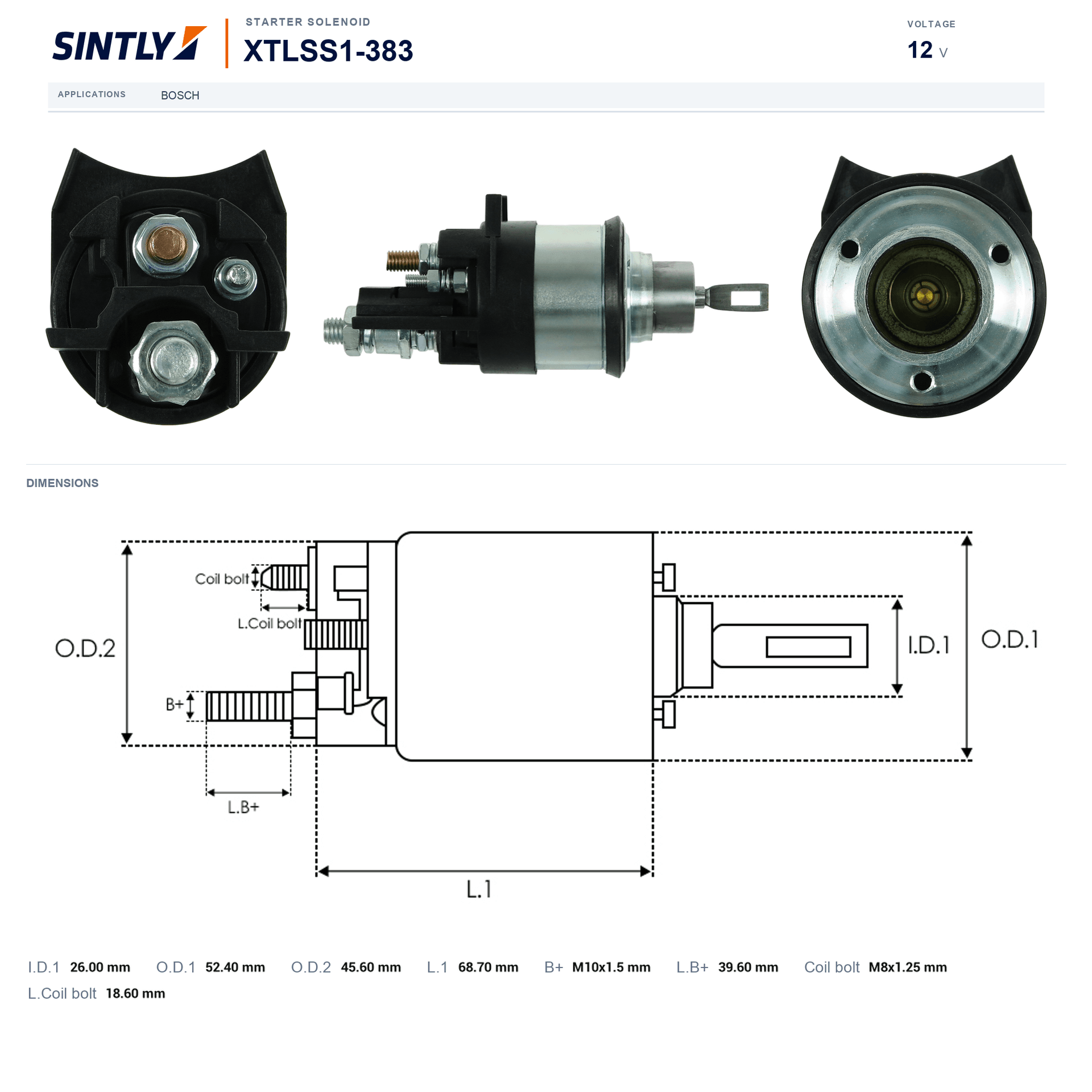 Starter Solenoid XTLSS1-383